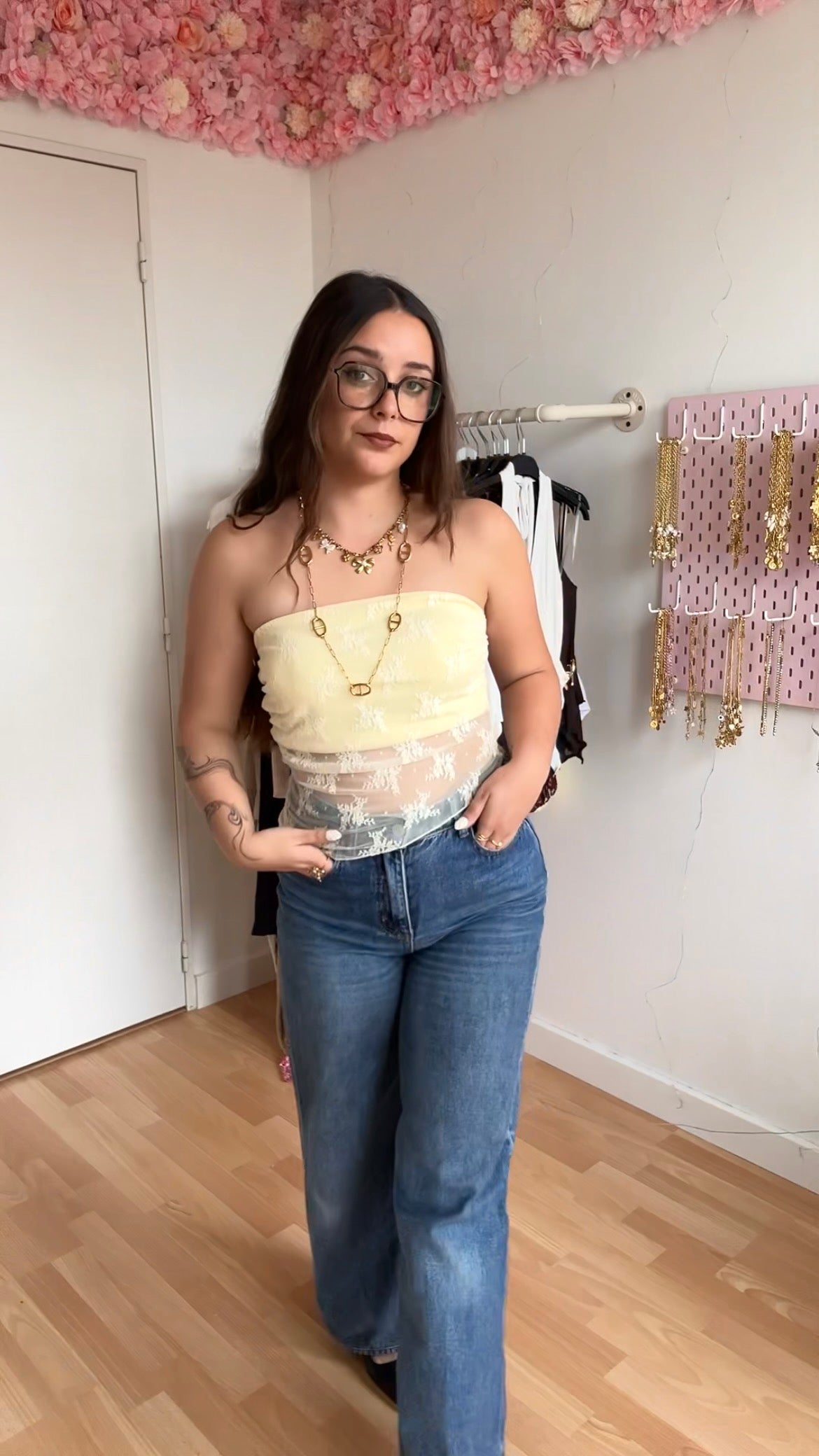 Top bustier Sienna Rose Jaune