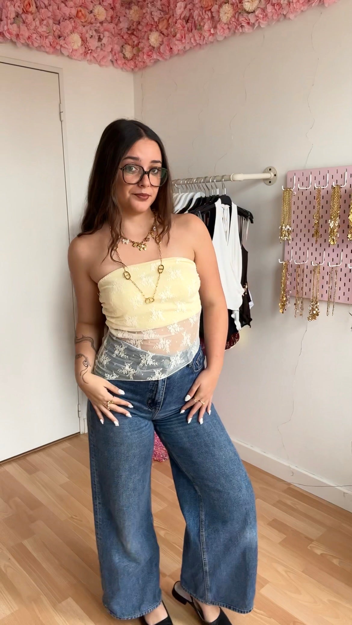 Top bustier Sienna Rose Jaune