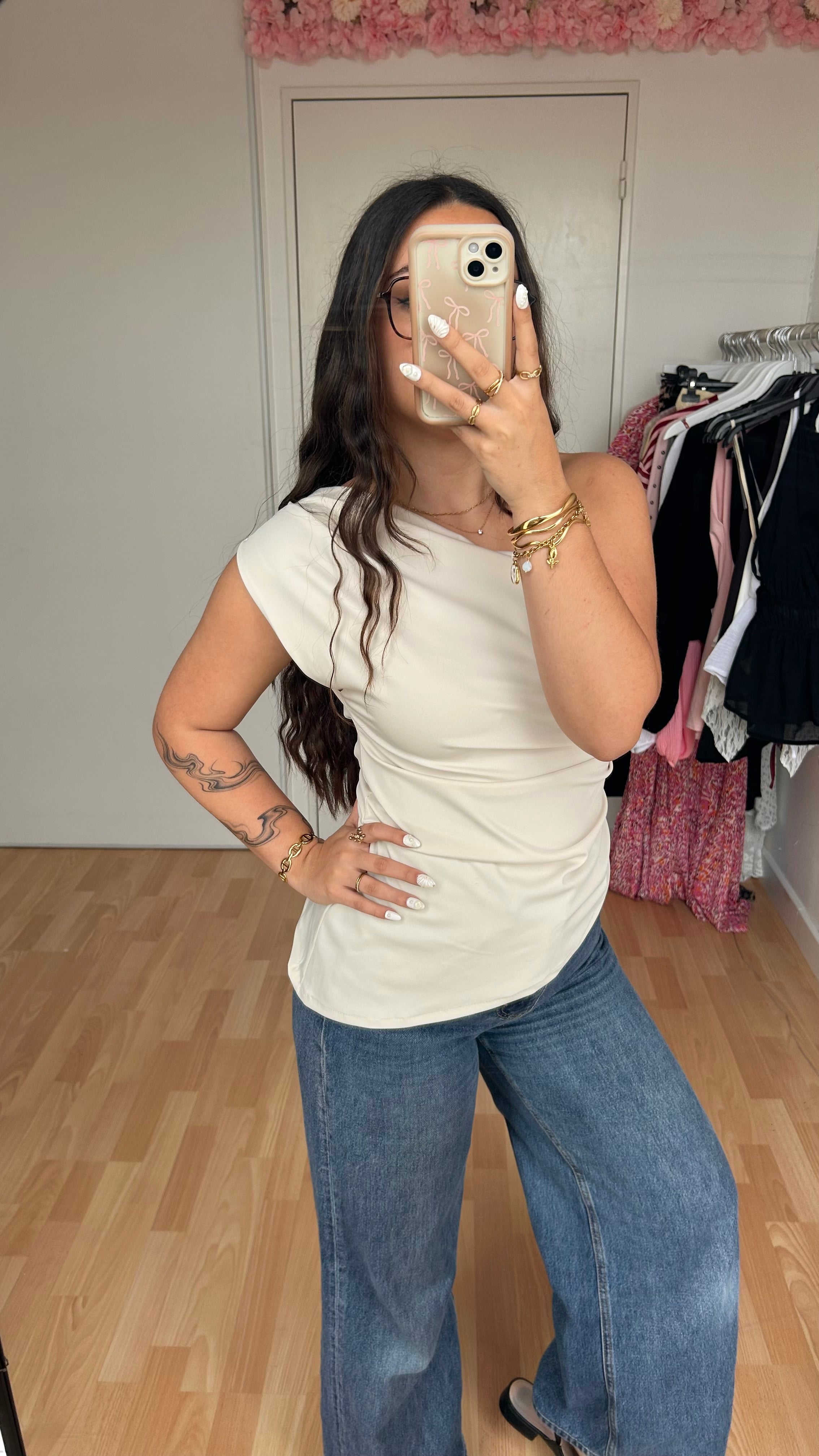 Top asymétrique Elsa Beige