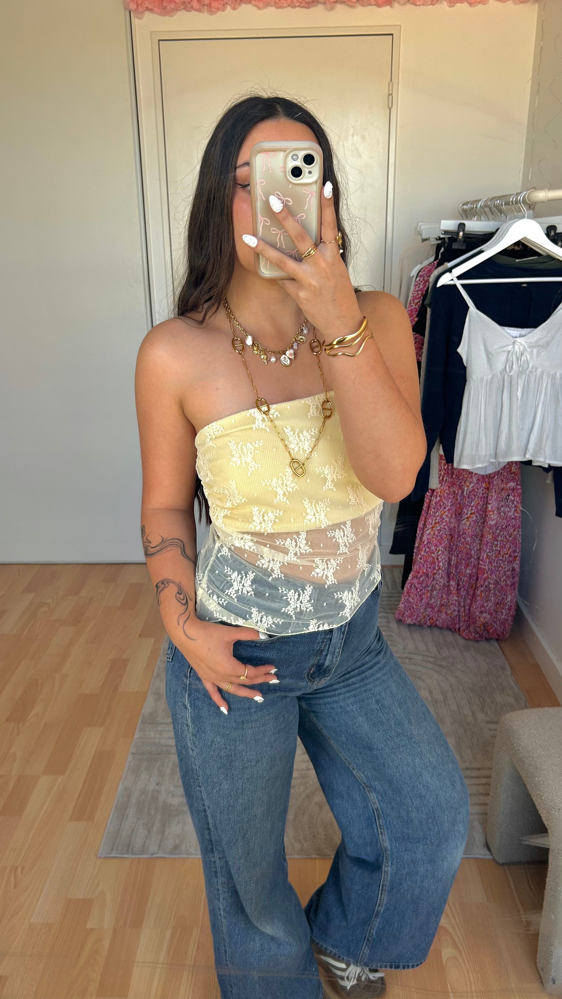 Top bustier Sienna Rose Jaune