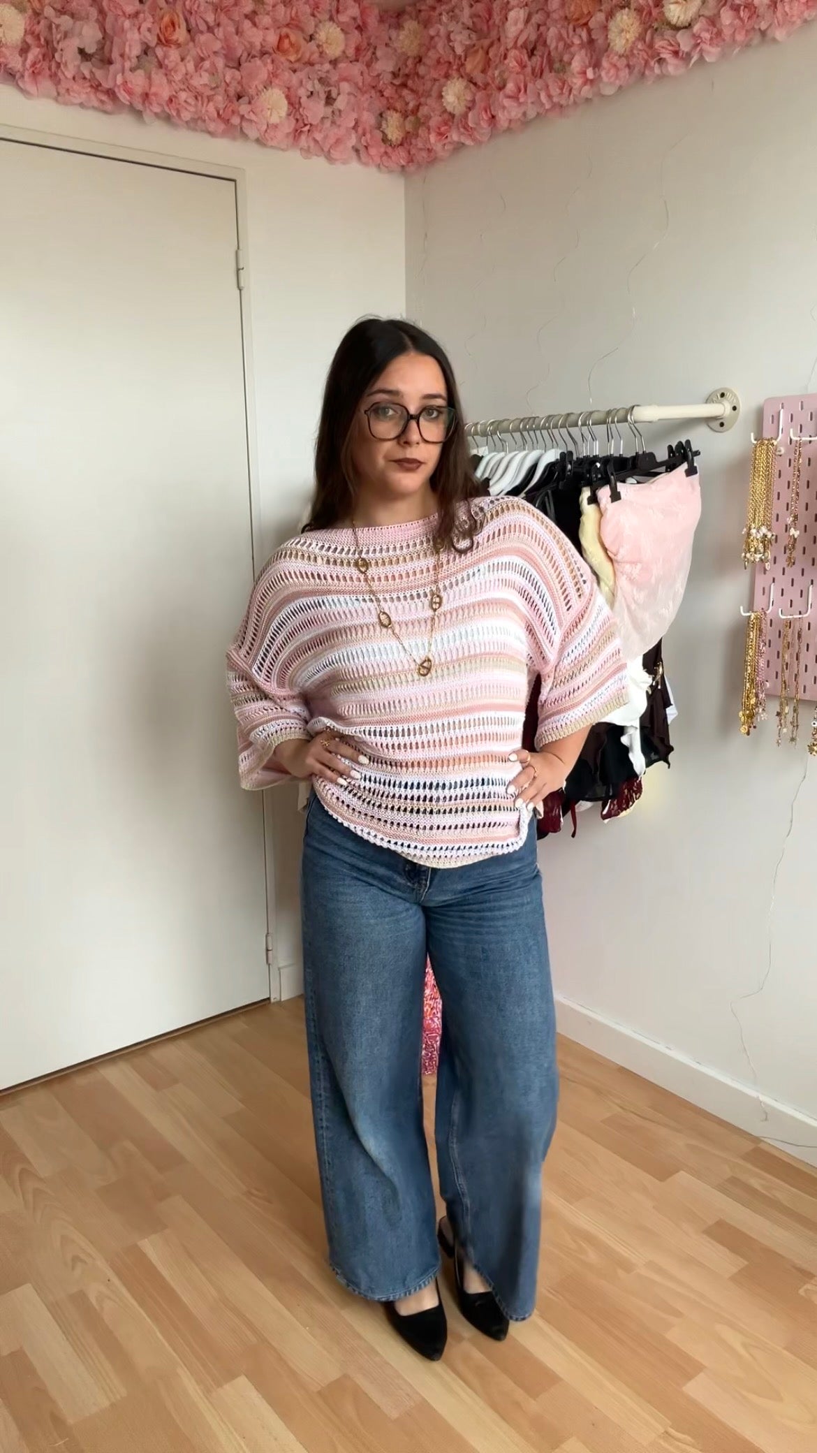Top en crochet Vaïna Rose