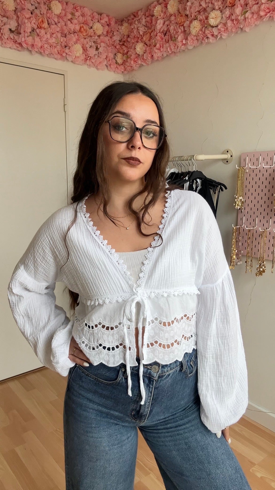 Blouse brodée Lila Blanche