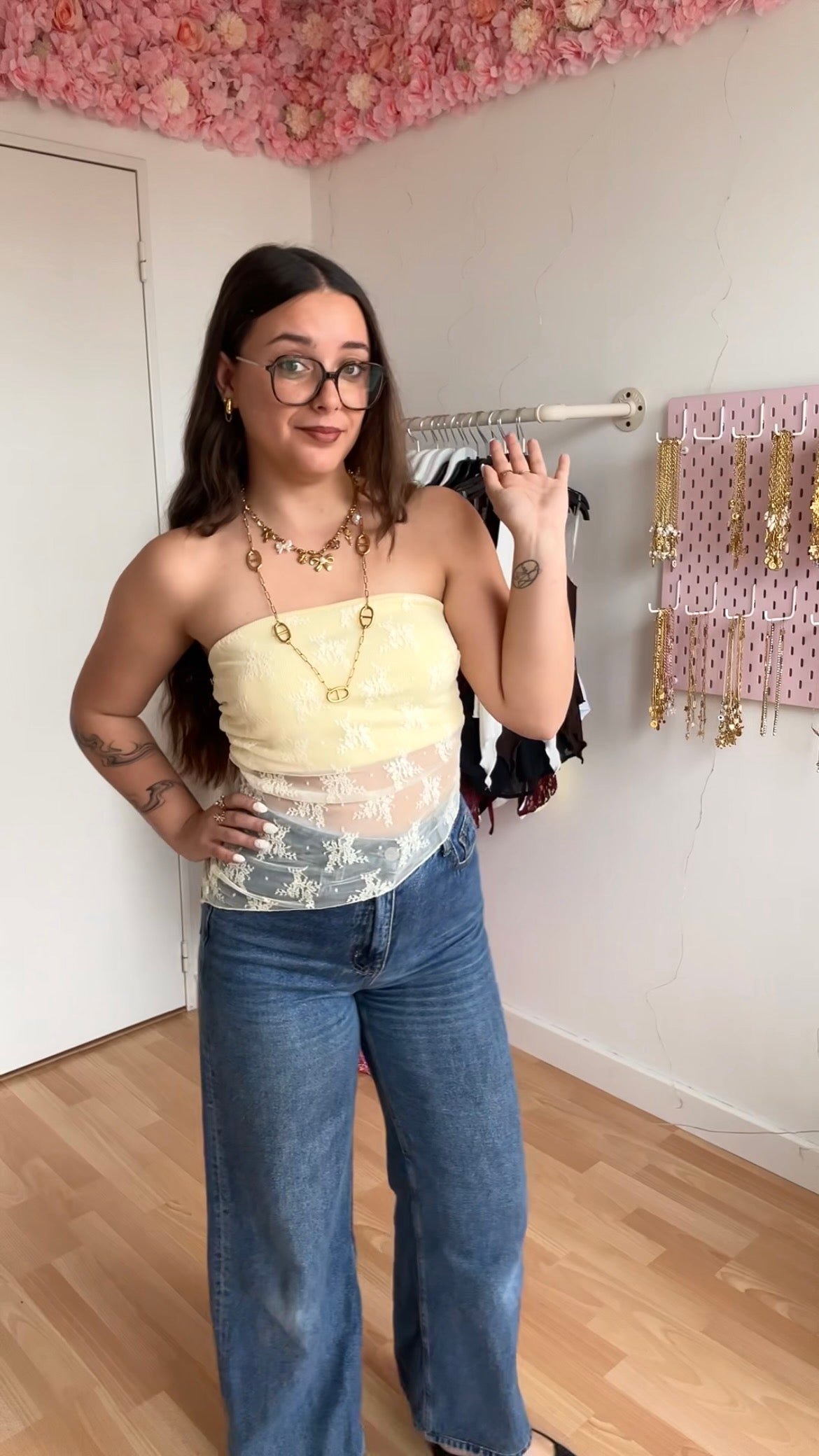 Top bustier Sienna Rose Jaune