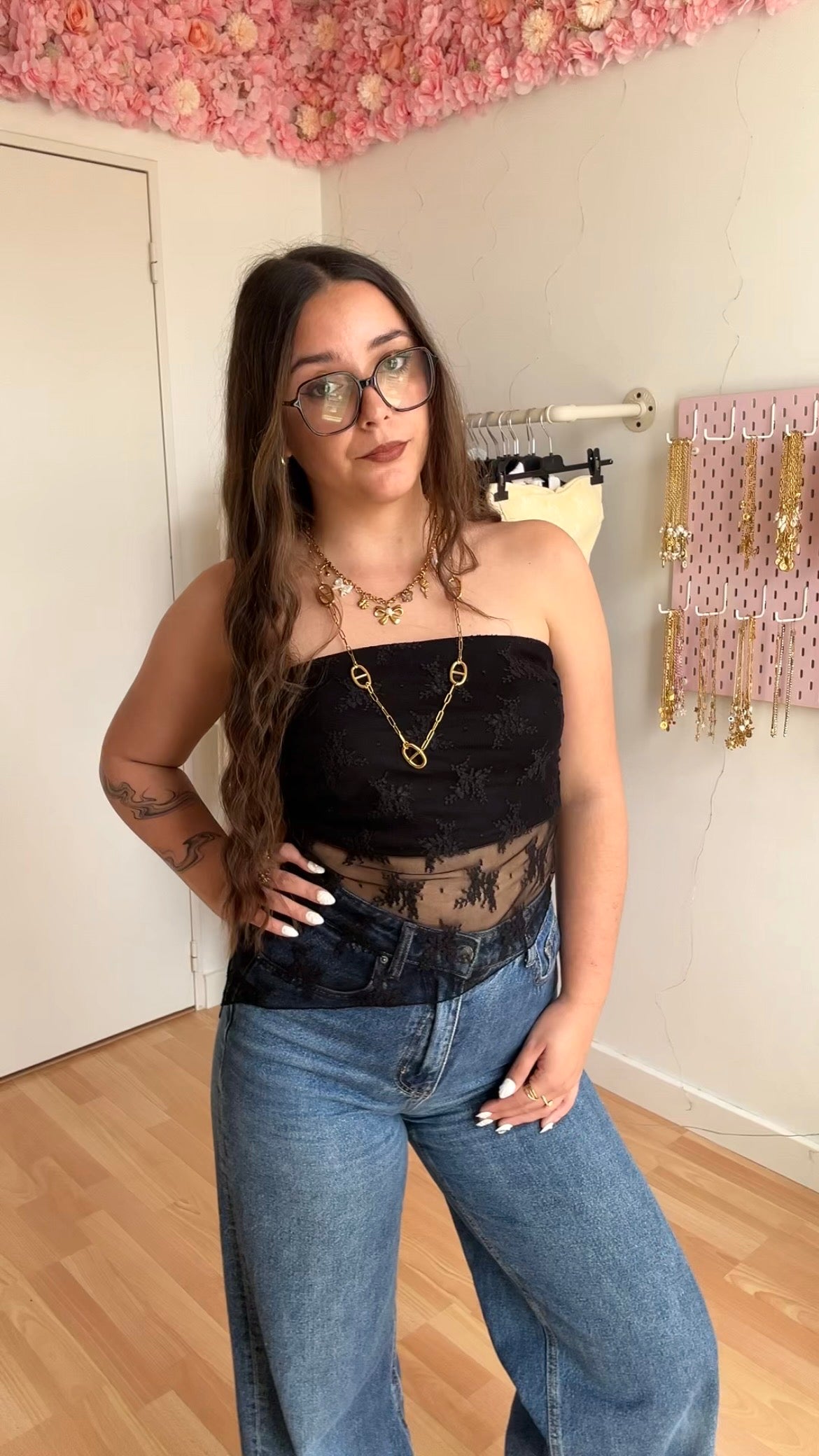 Top bustier Sienna Rose Noir