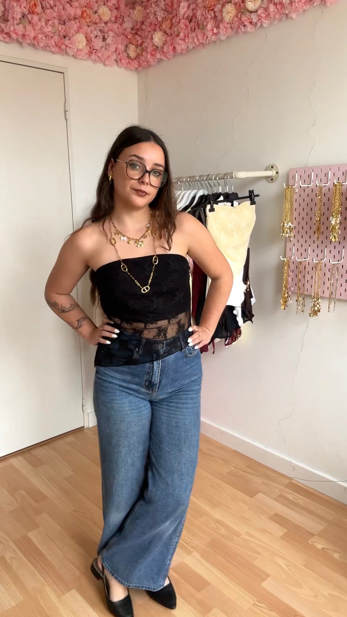 Top bustier Sienna Rose Noir