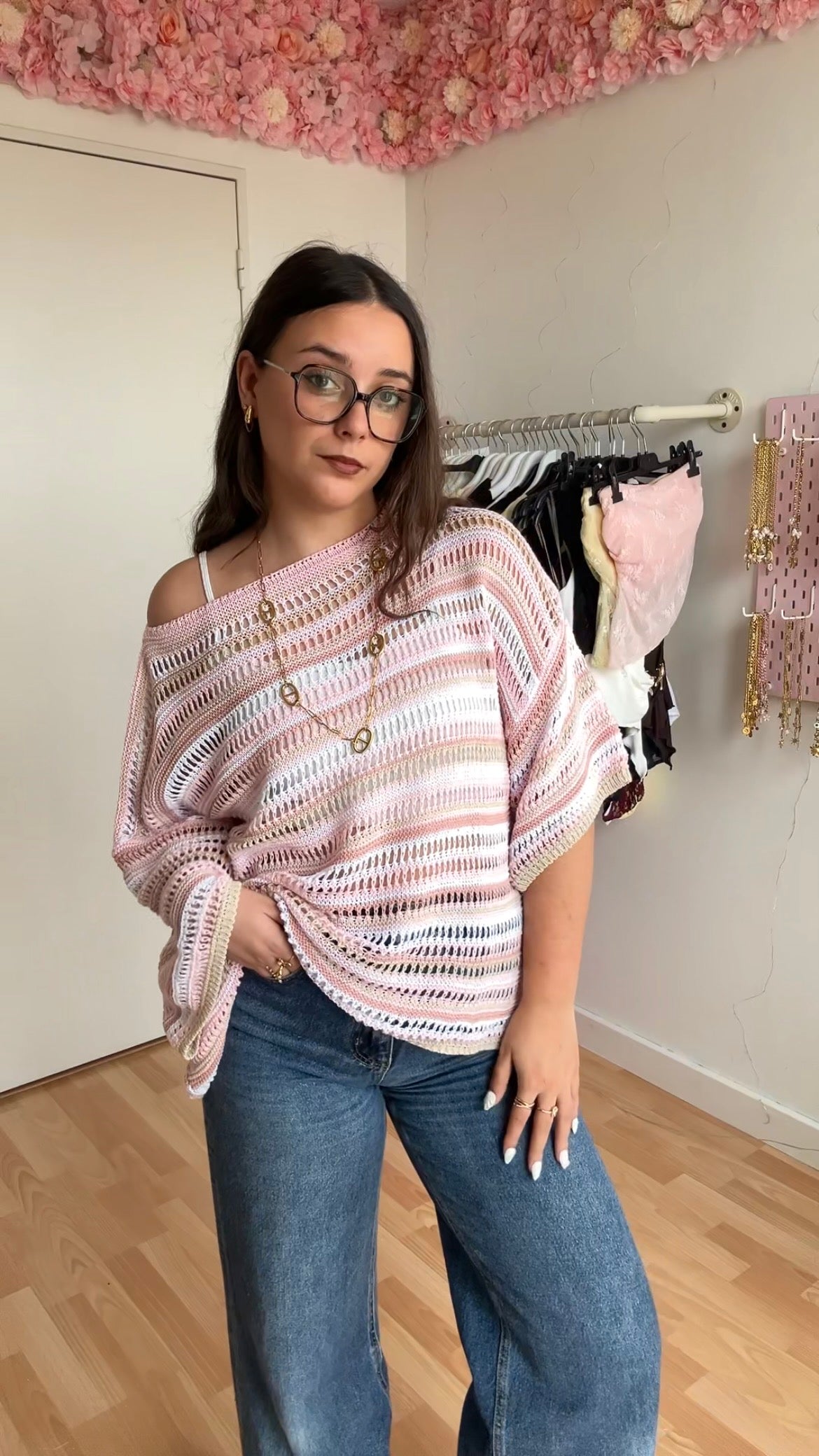 Top en crochet Vaïna Rose