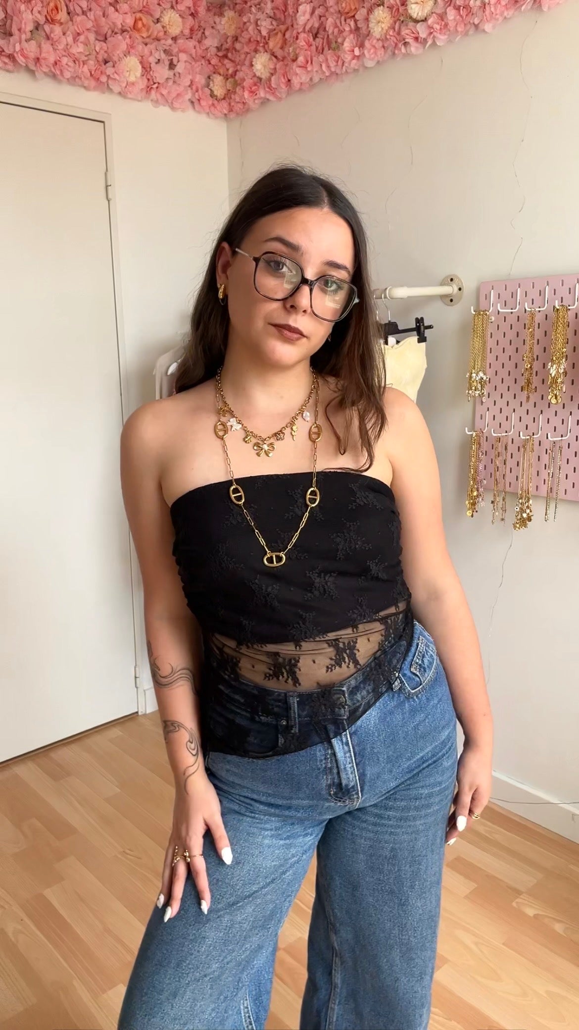 Top bustier Sienna Rose Noir