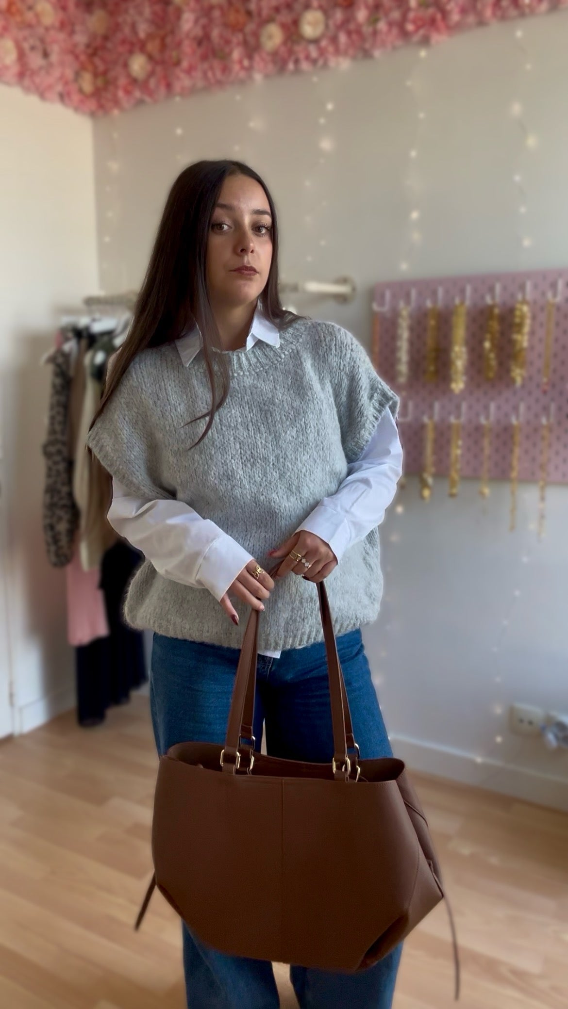 Pull sans manches Manon Gris