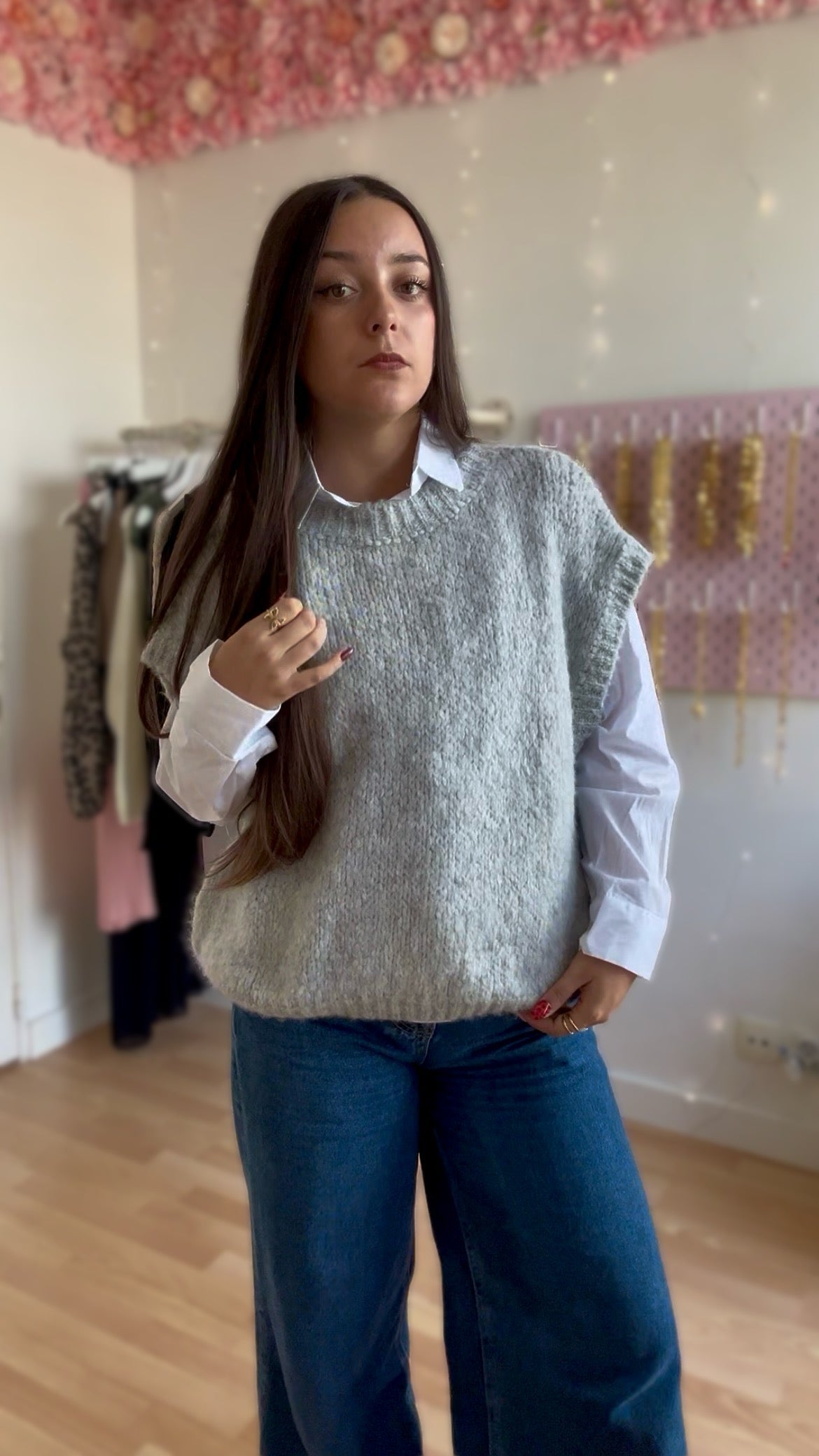 Pull sans manches Manon Gris