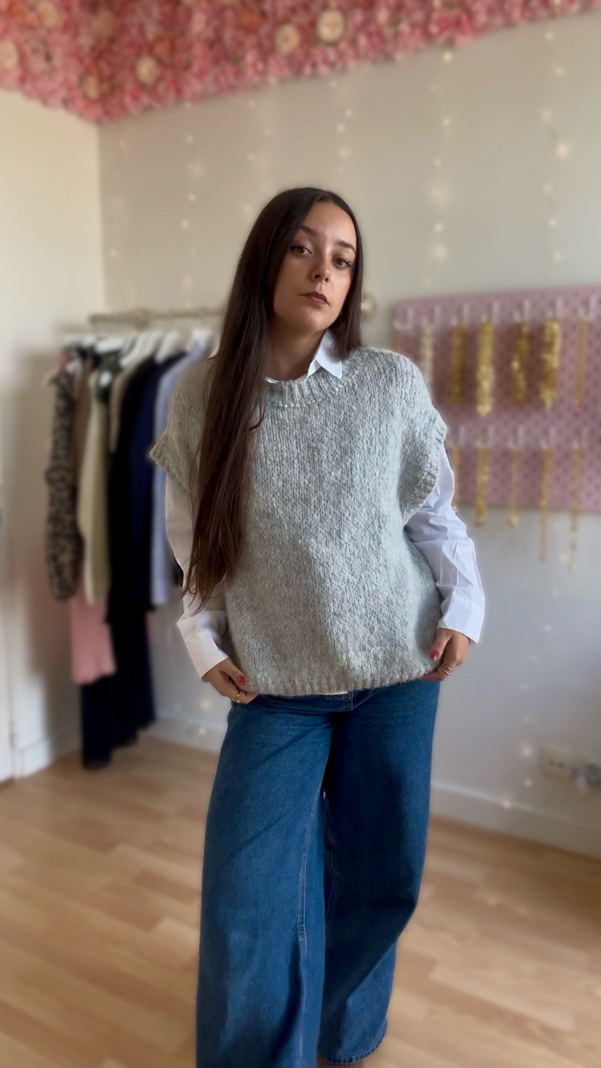 Pull sans manches Manon Gris
