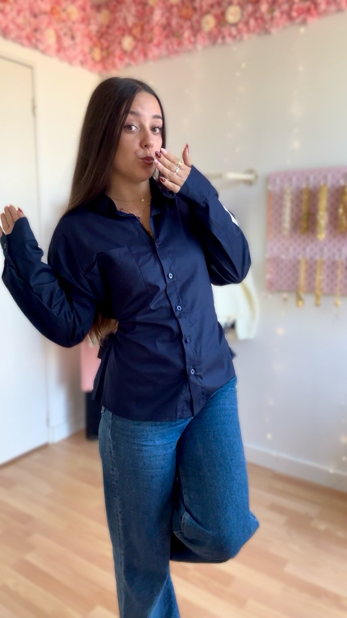 Chemise cintrée Sarah Bleu marine