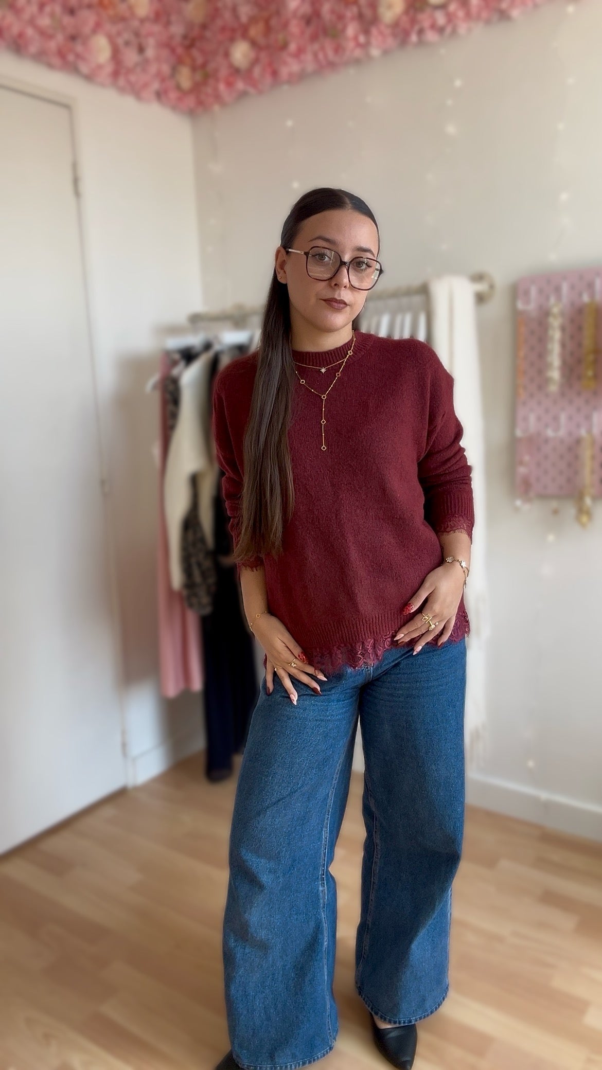 Pull Ambre Bordeau