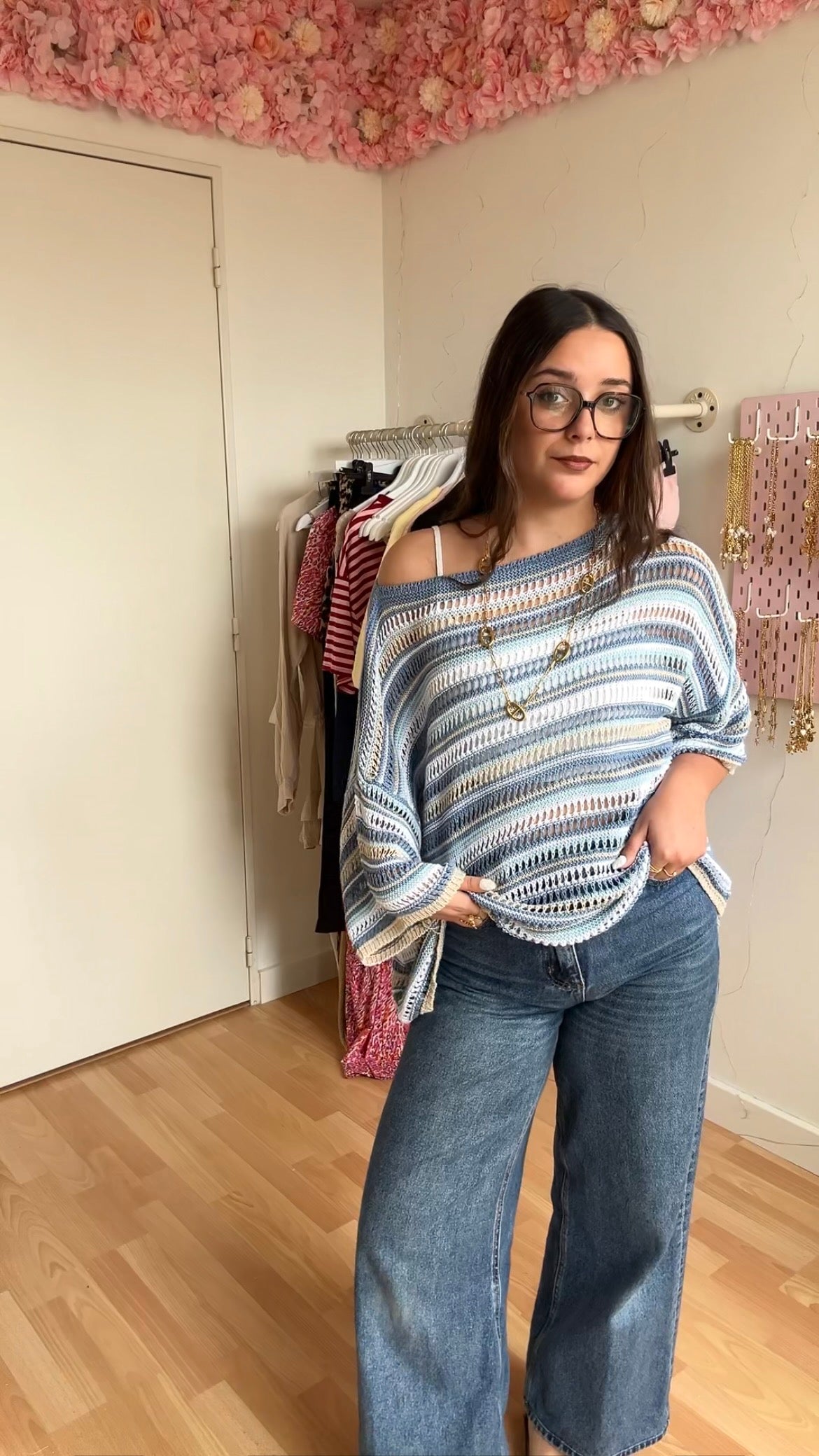 Top en crochet Vaïna Bleu