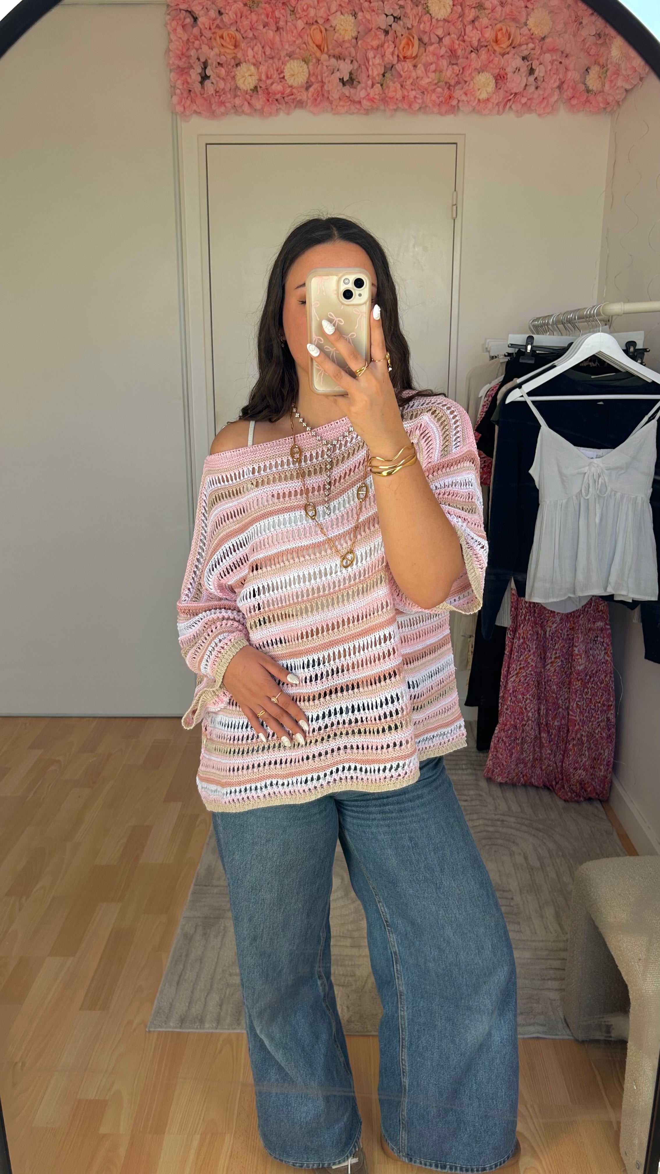 Top en crochet Vaïna Rose