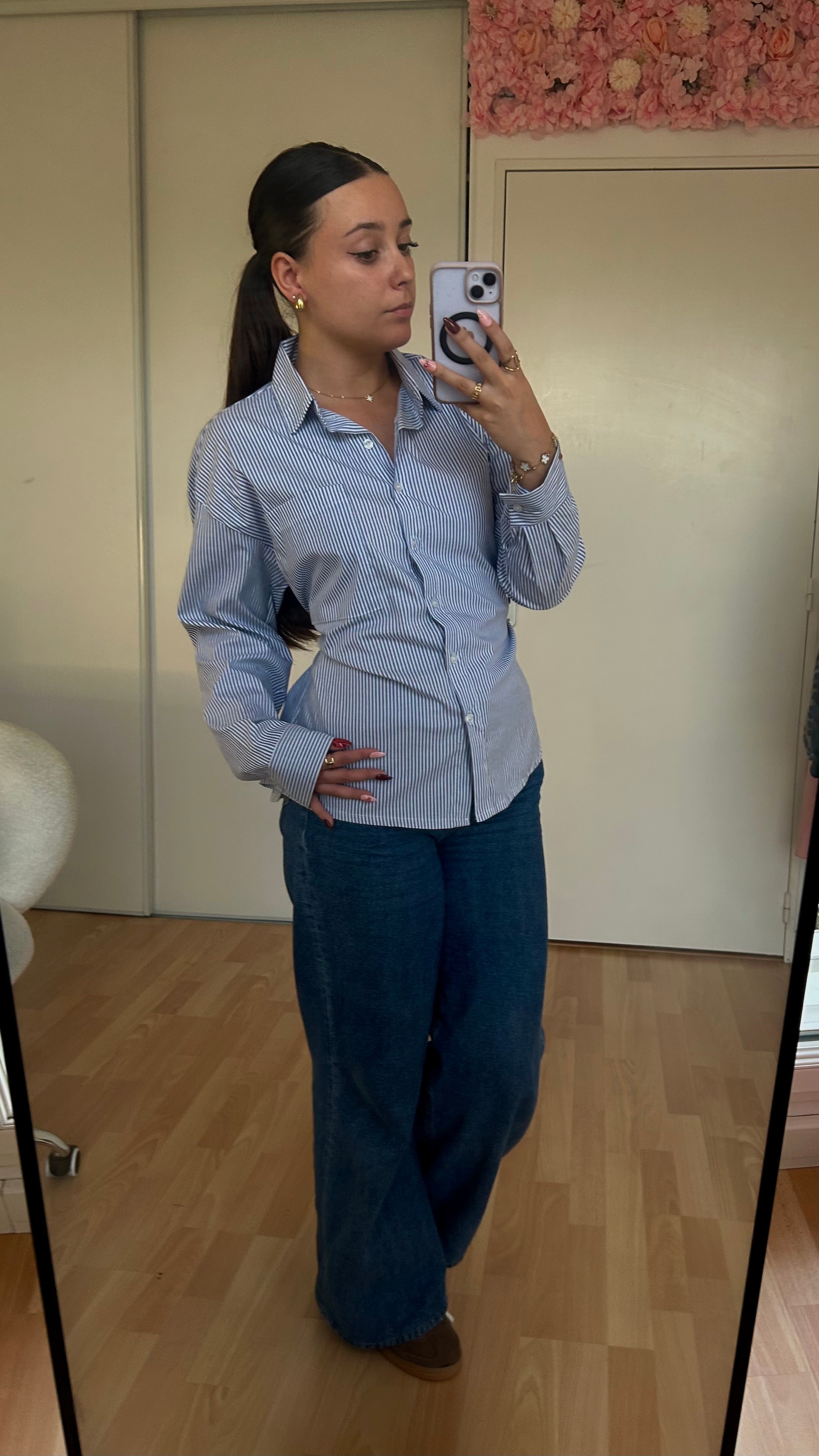 Chemise cintrée Sarah Bleu rayée