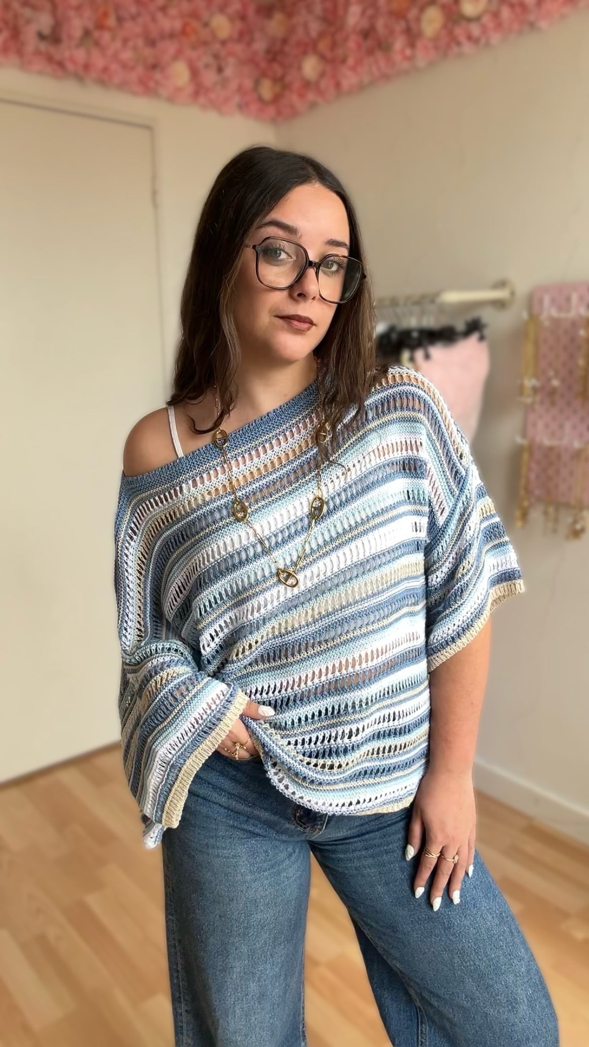 Top en crochet Vaïna Bleu