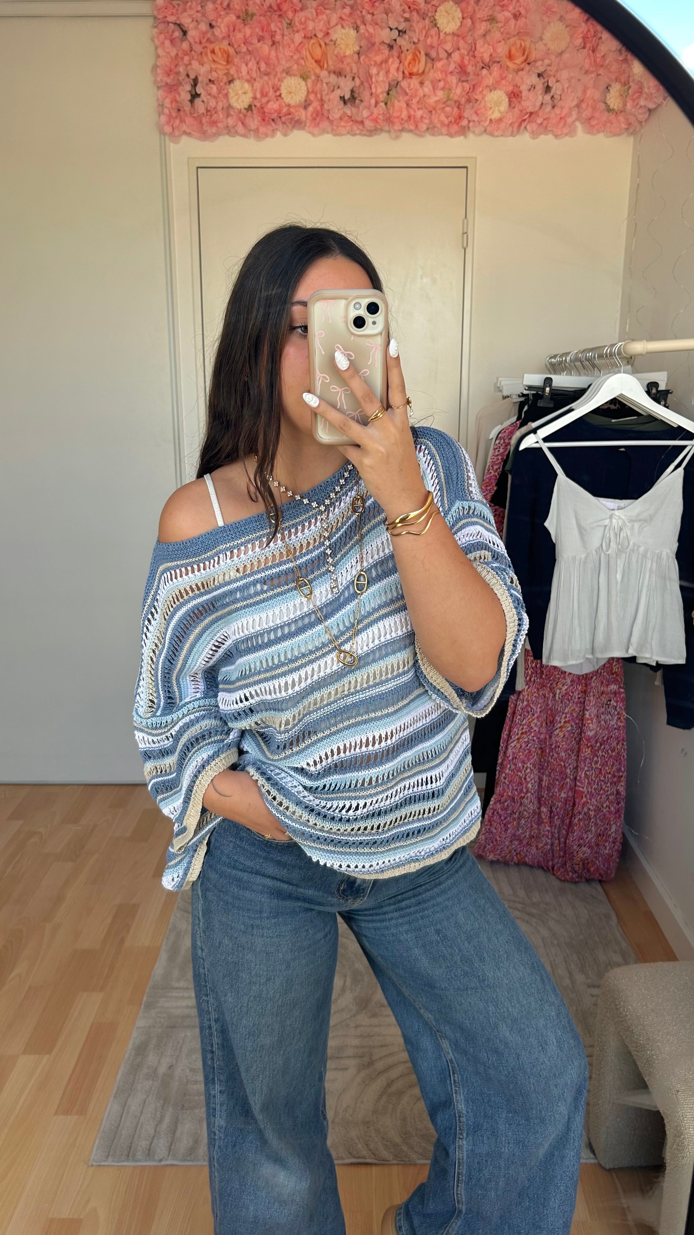 Top en crochet Vaïna Bleu