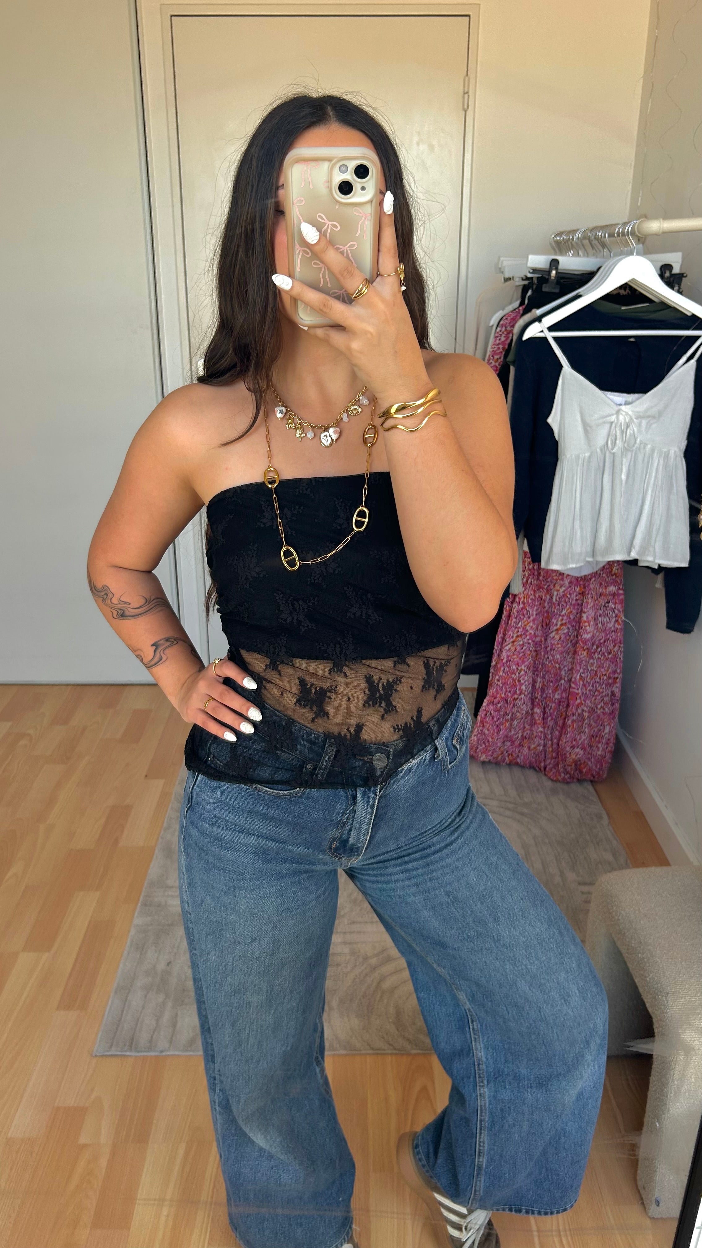 Top bustier Sienna Rose Noir