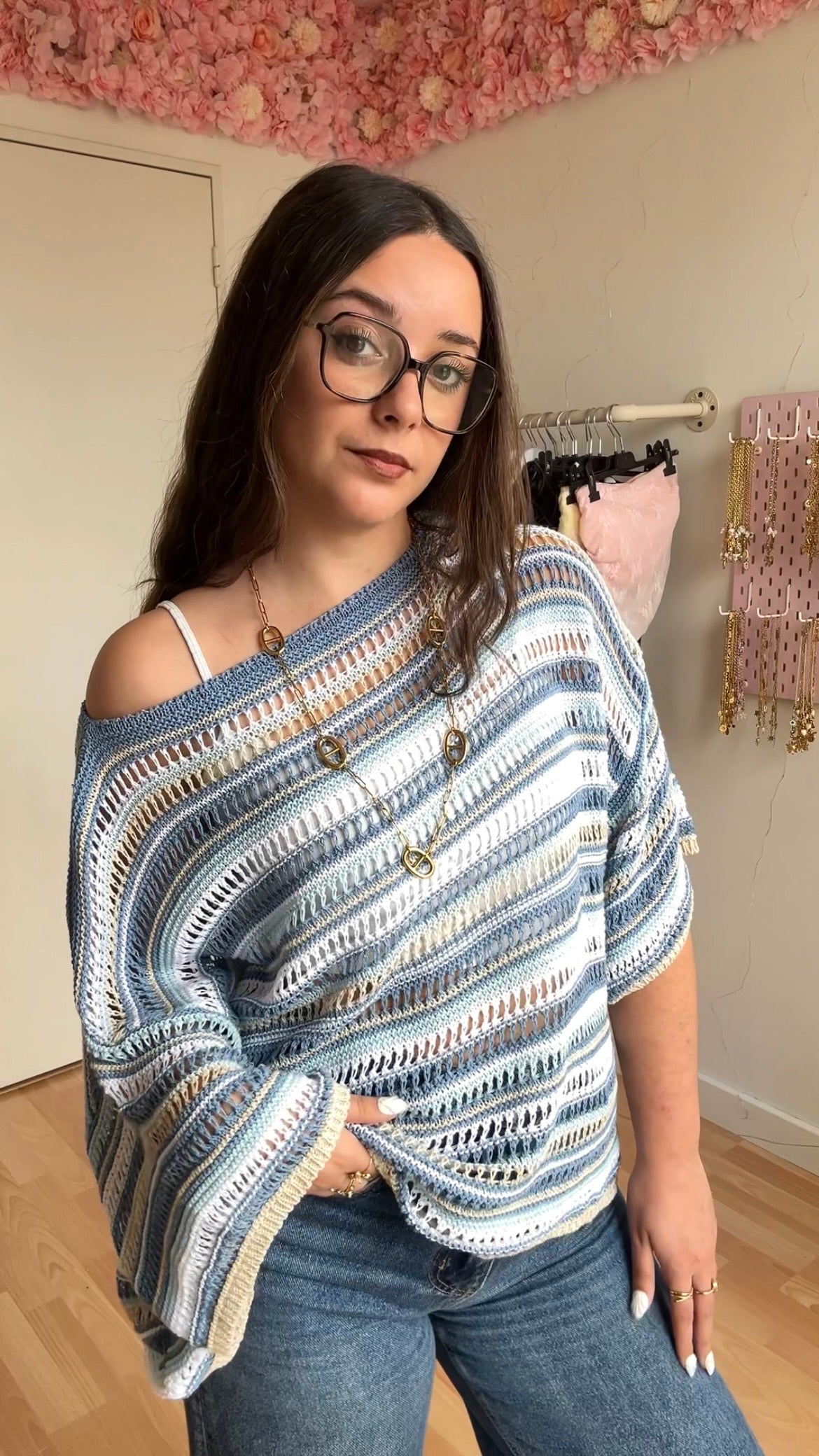 Top en crochet Vaïna Bleu