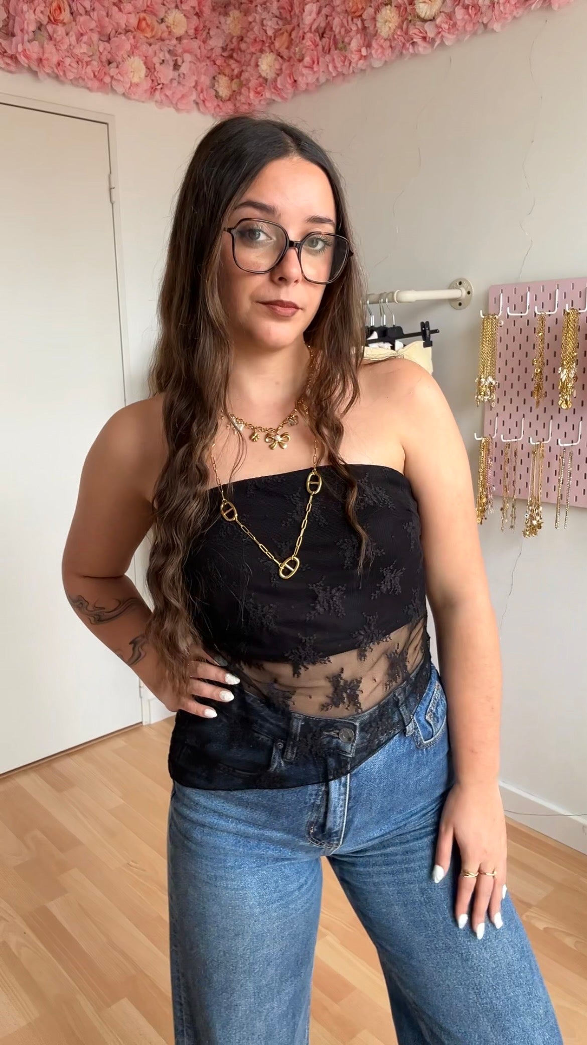 Top bustier Sienna Rose Noir