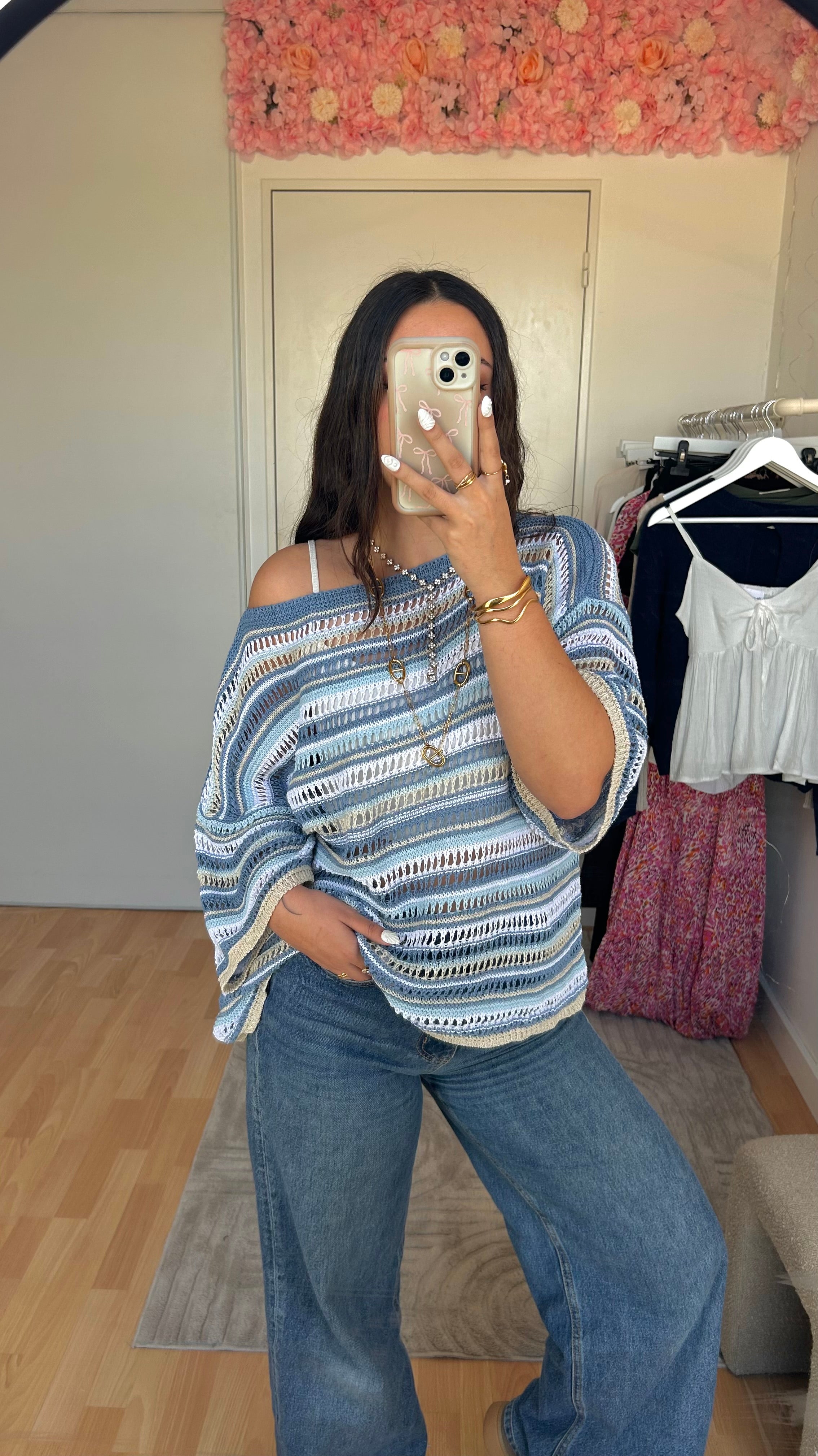 Top en crochet Vaïna Bleu