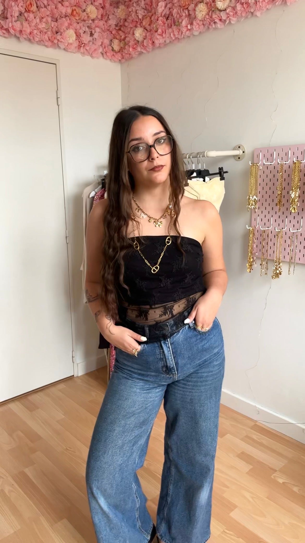Top bustier Sienna Rose Noir