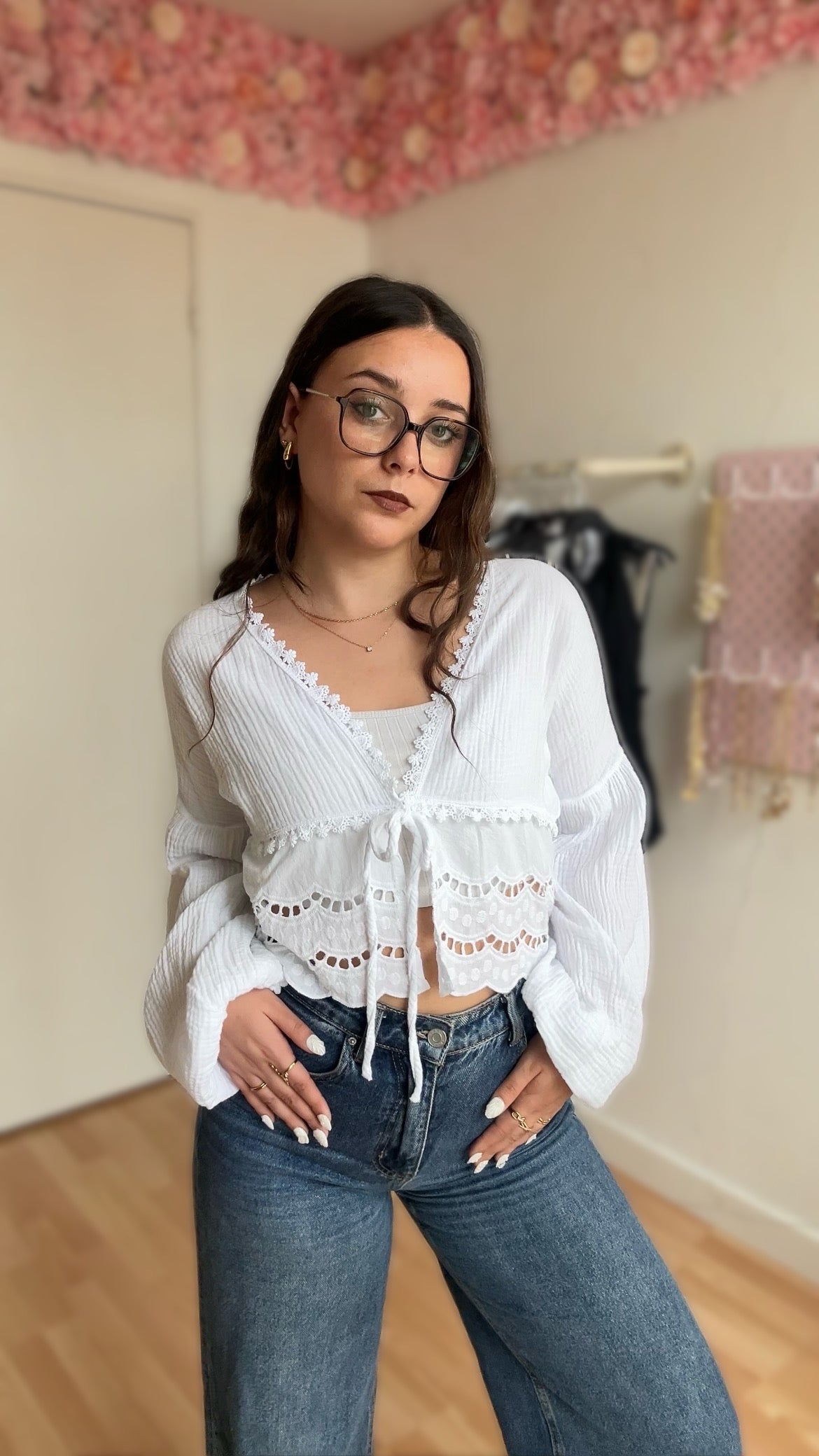 Blouse brodée Lila Blanche