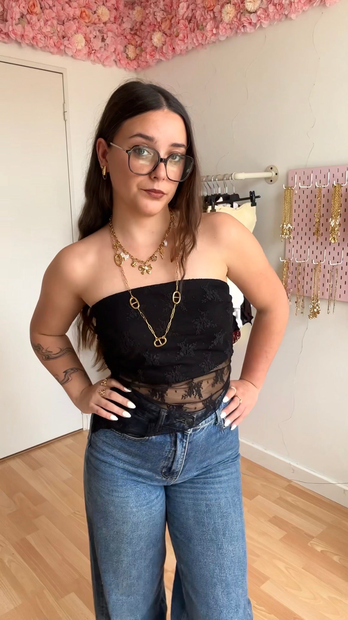 Top bustier Sienna Rose Noir