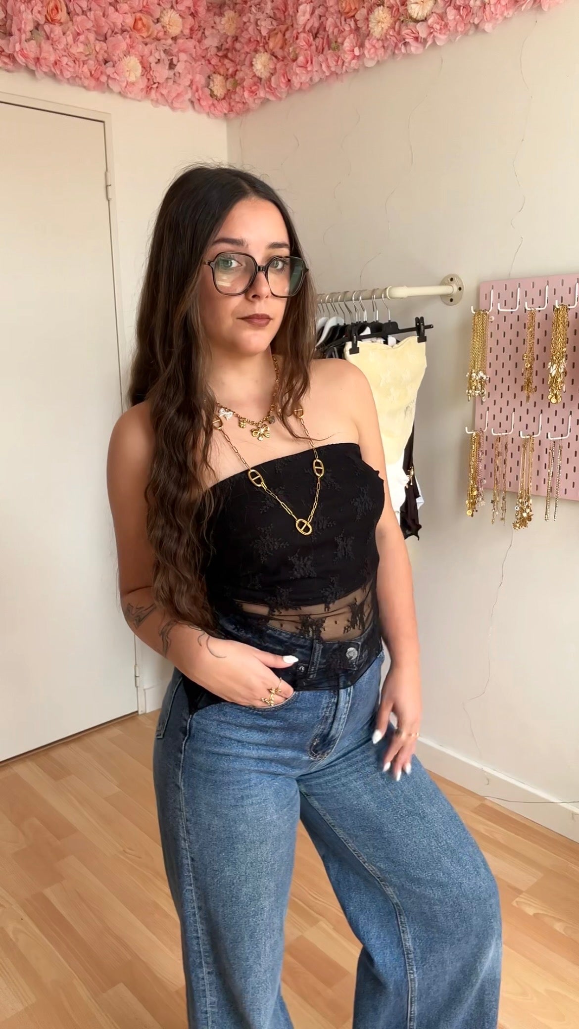 Top bustier Sienna Rose Noir
