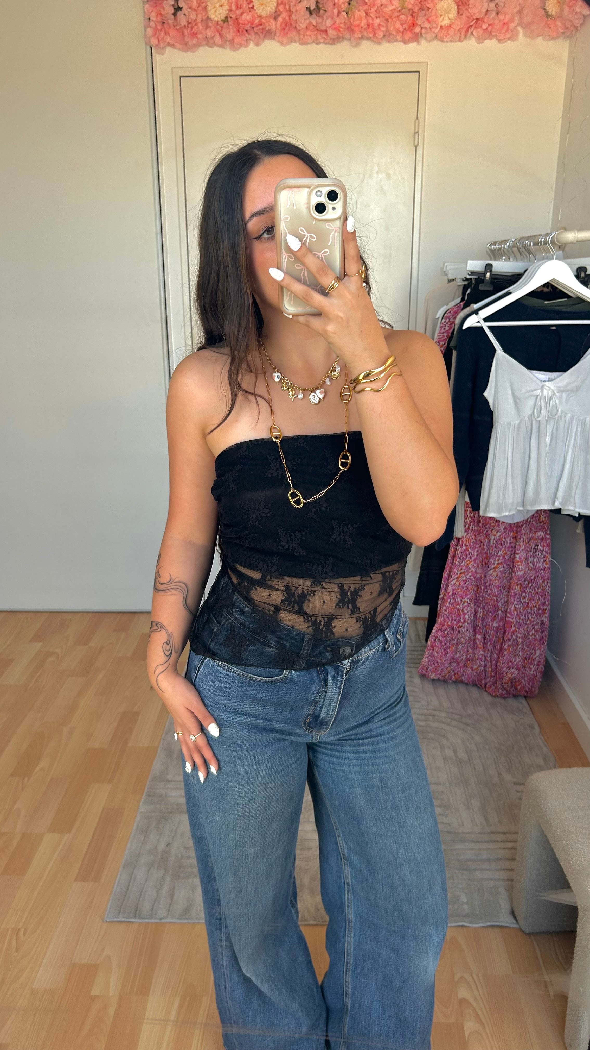 Top bustier Sienna Rose Noir
