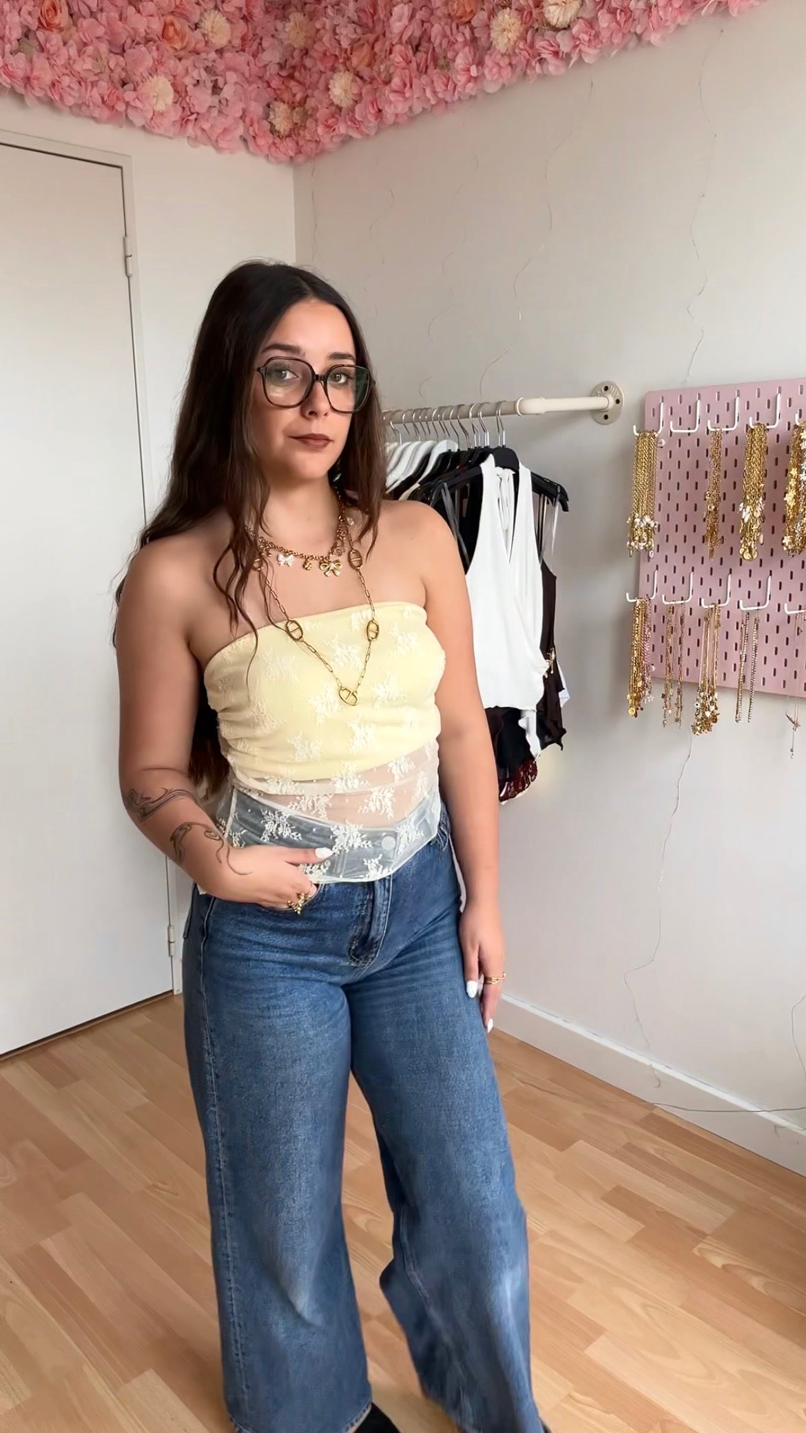 Top bustier Sienna Rose Jaune