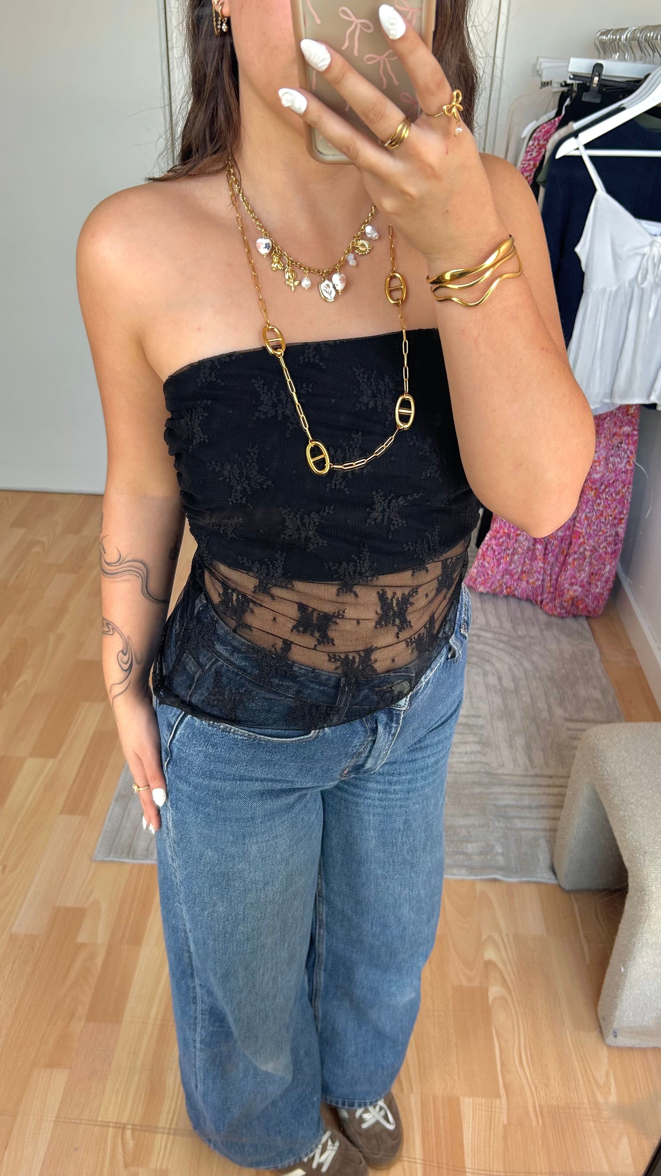 Top bustier Sienna Rose Noir