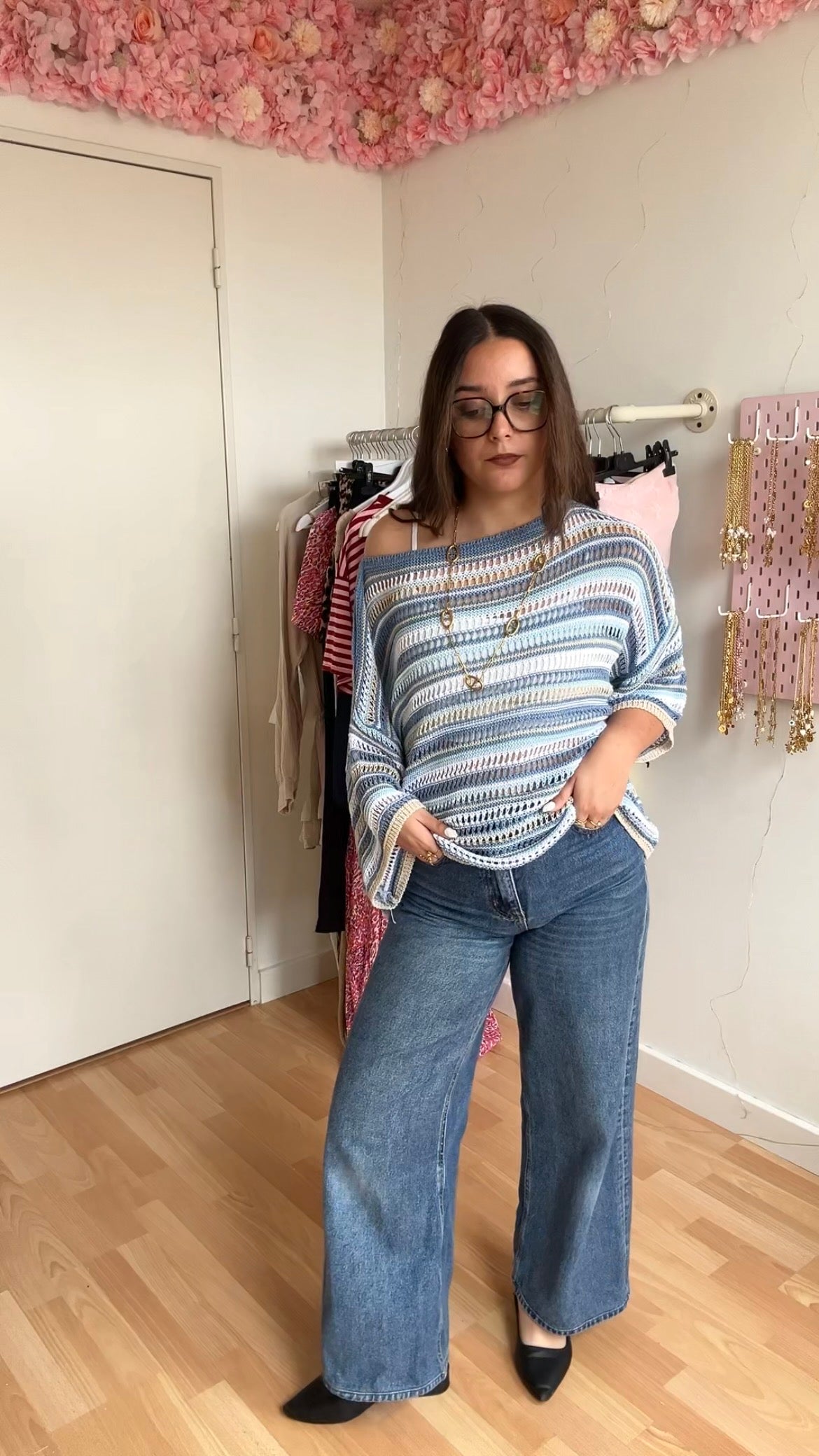Top en crochet Vaïna Bleu