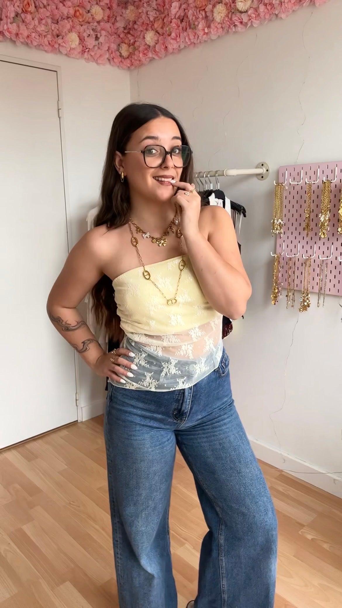 Top bustier Sienna Rose Jaune