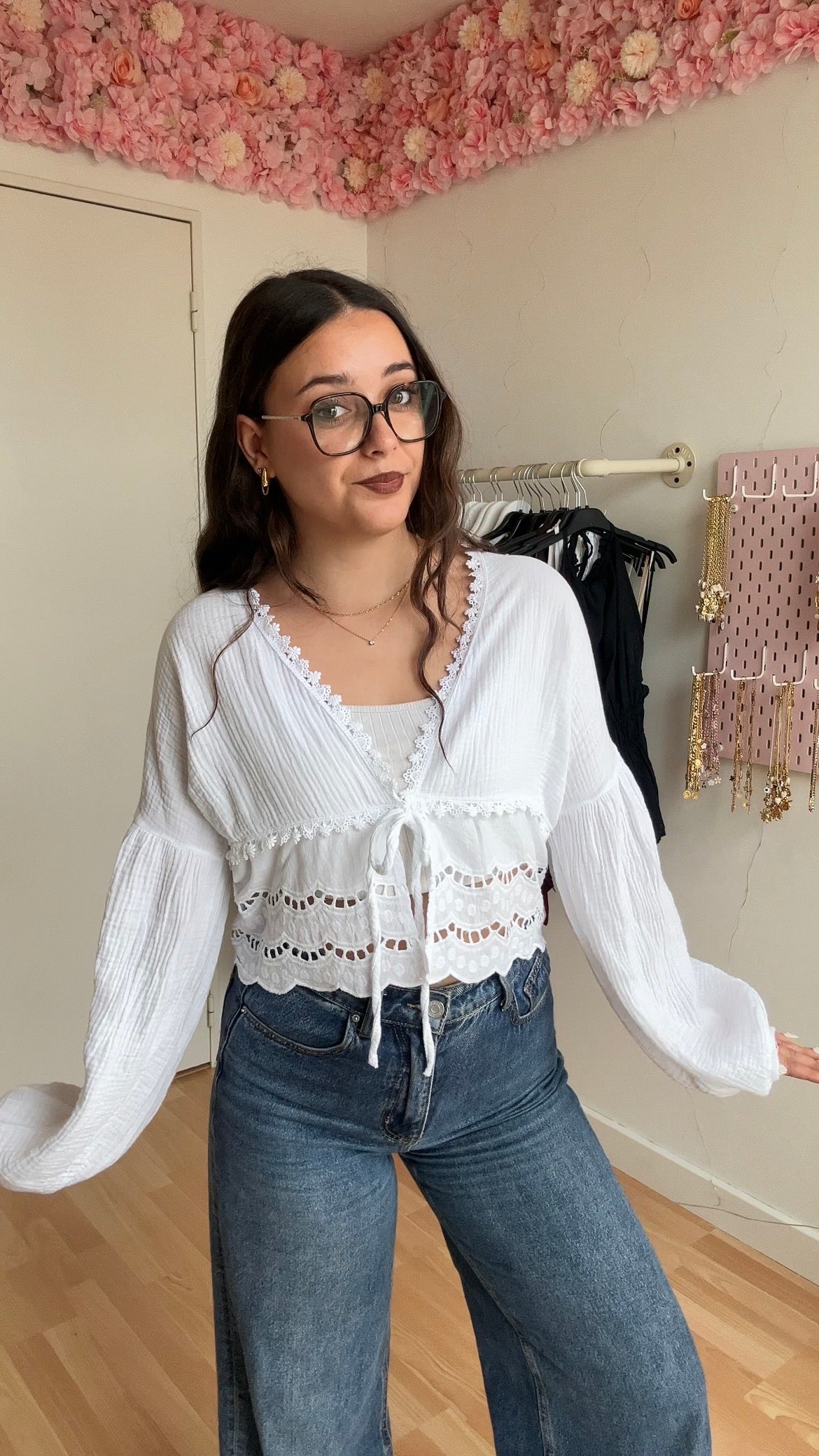 Blouse brodée Lila Blanche