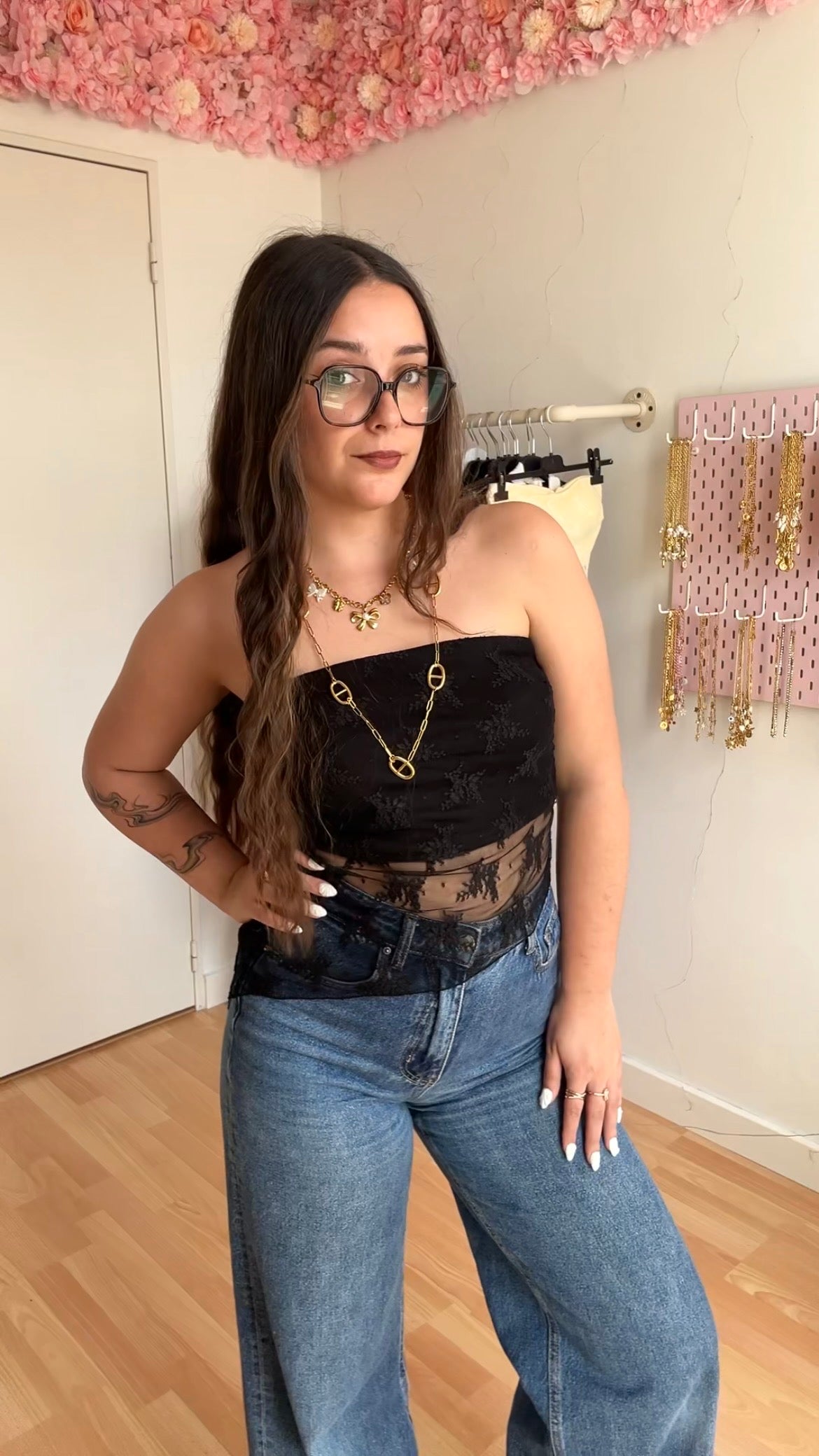 Top bustier Sienna Rose Noir