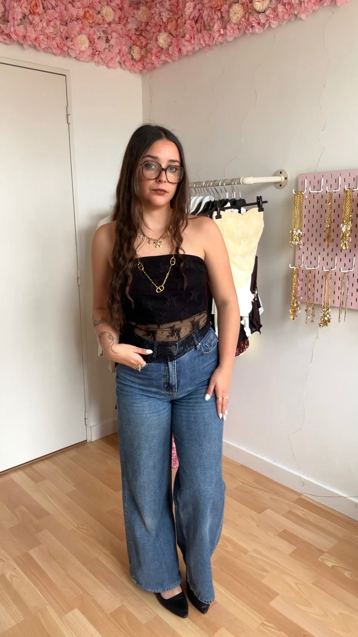 Top bustier Sienna Rose Noir