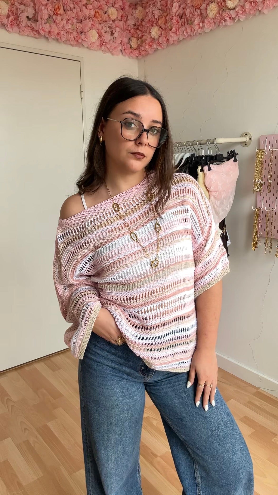 Top en crochet Vaïna Rose