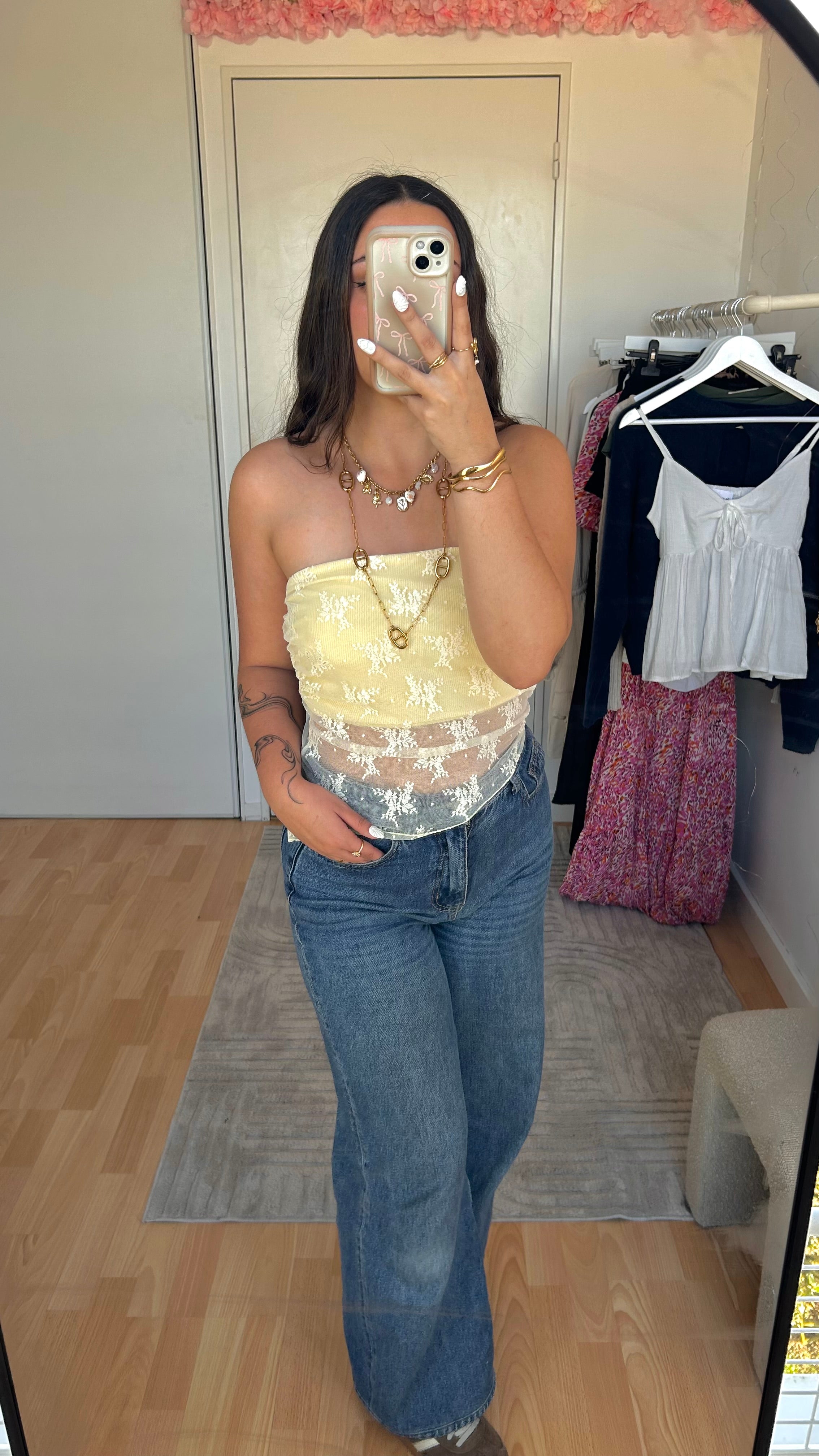 Top bustier Sienna Rose Jaune