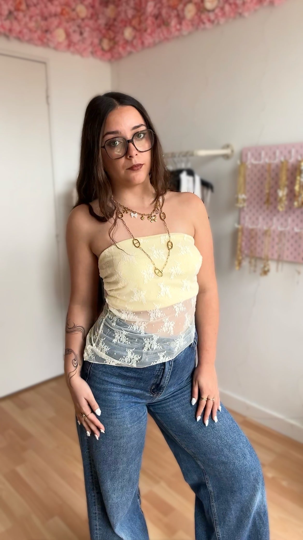 Top bustier Sienna Rose Jaune