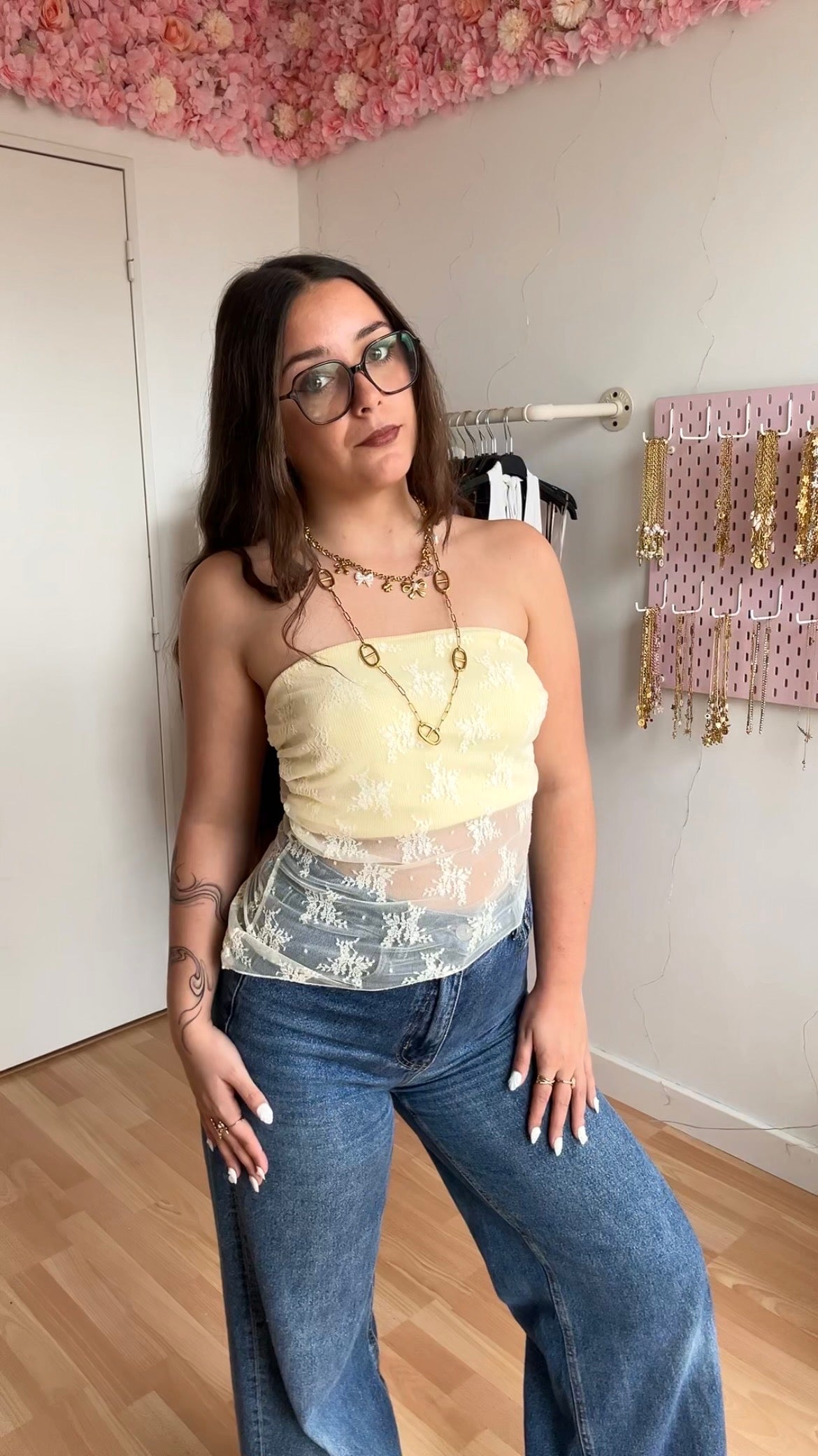 Top bustier Sienna Rose Jaune