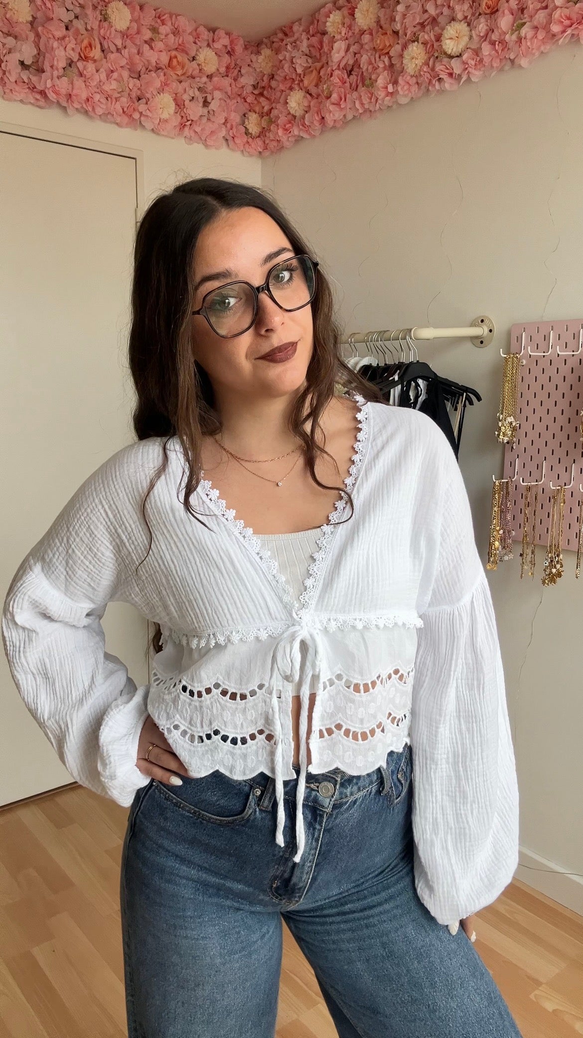 Blouse brodée Lila Blanche