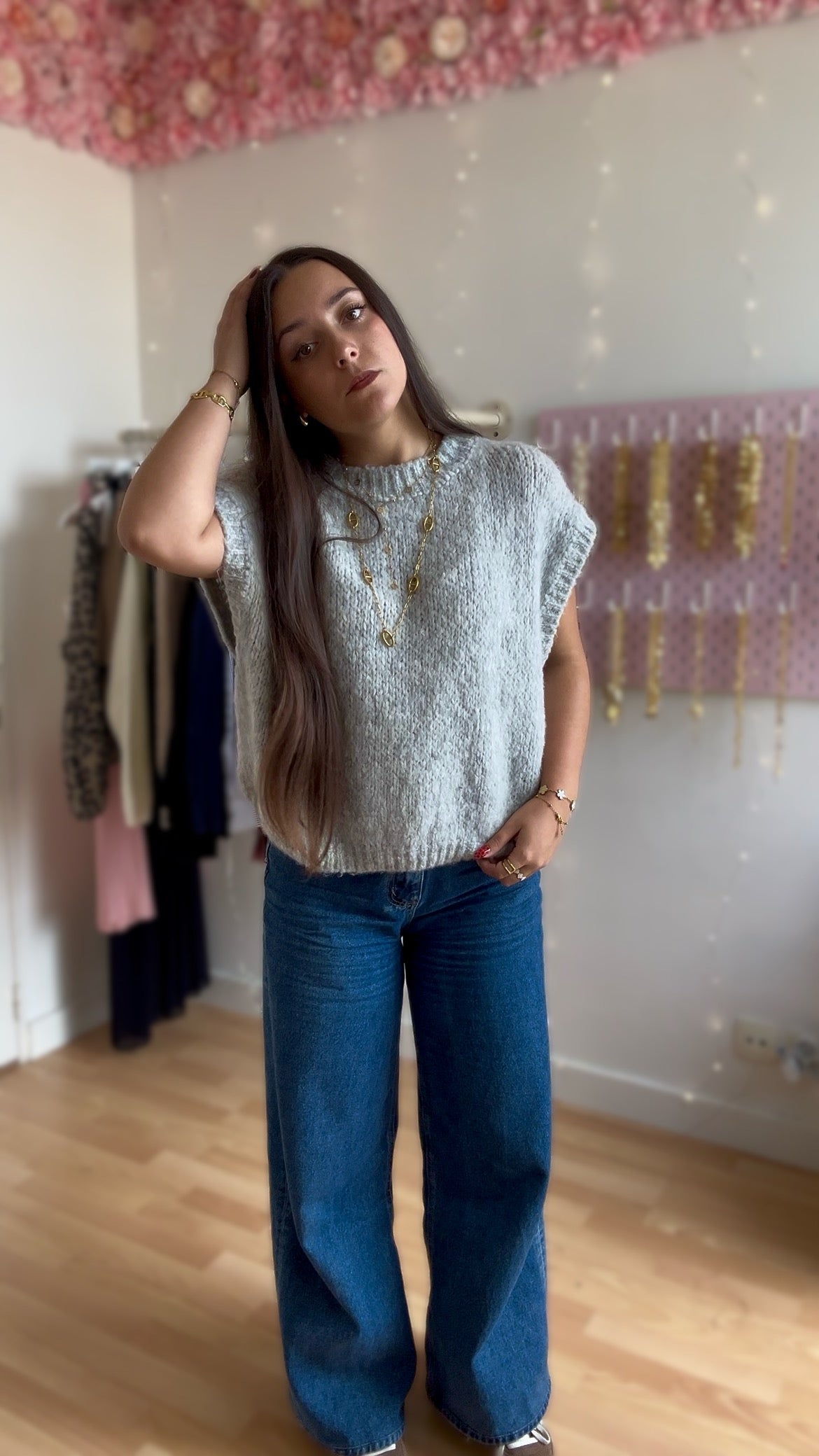 Pull sans manches Manon Gris