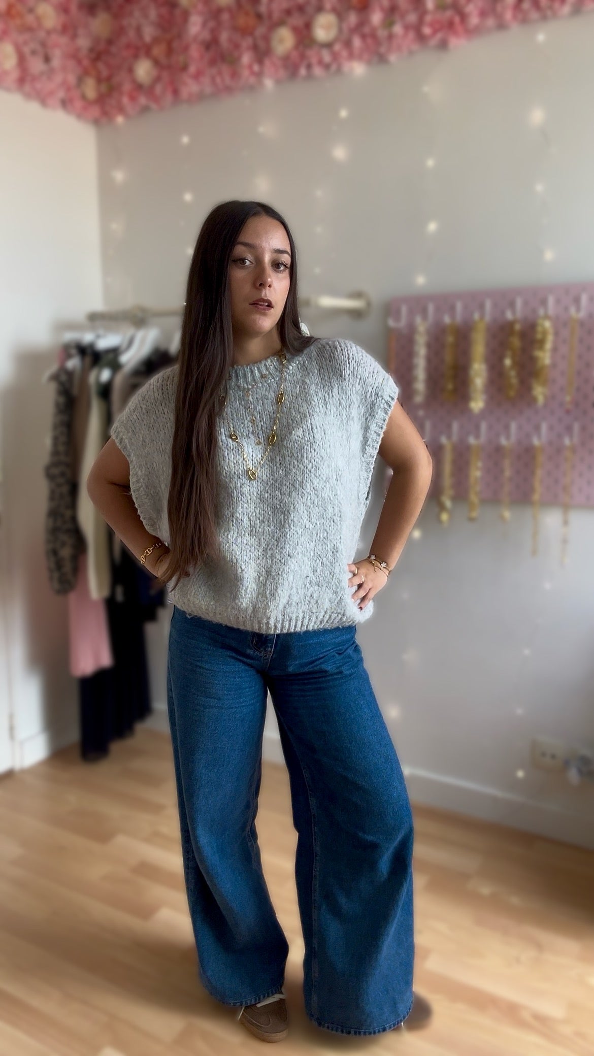 Pull sans manches Manon Gris