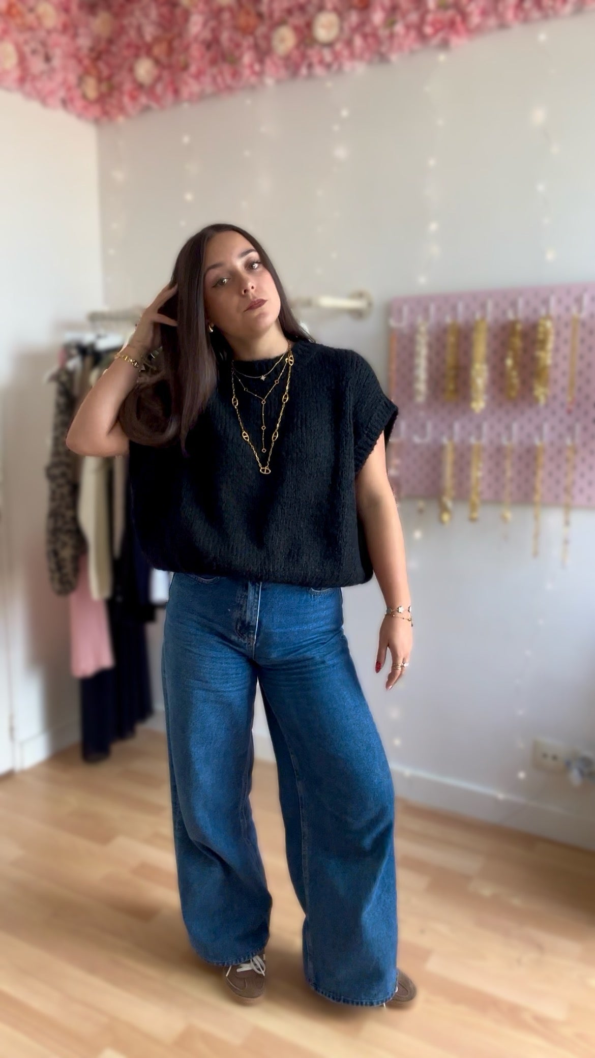 Pull sans manches Manon Noir