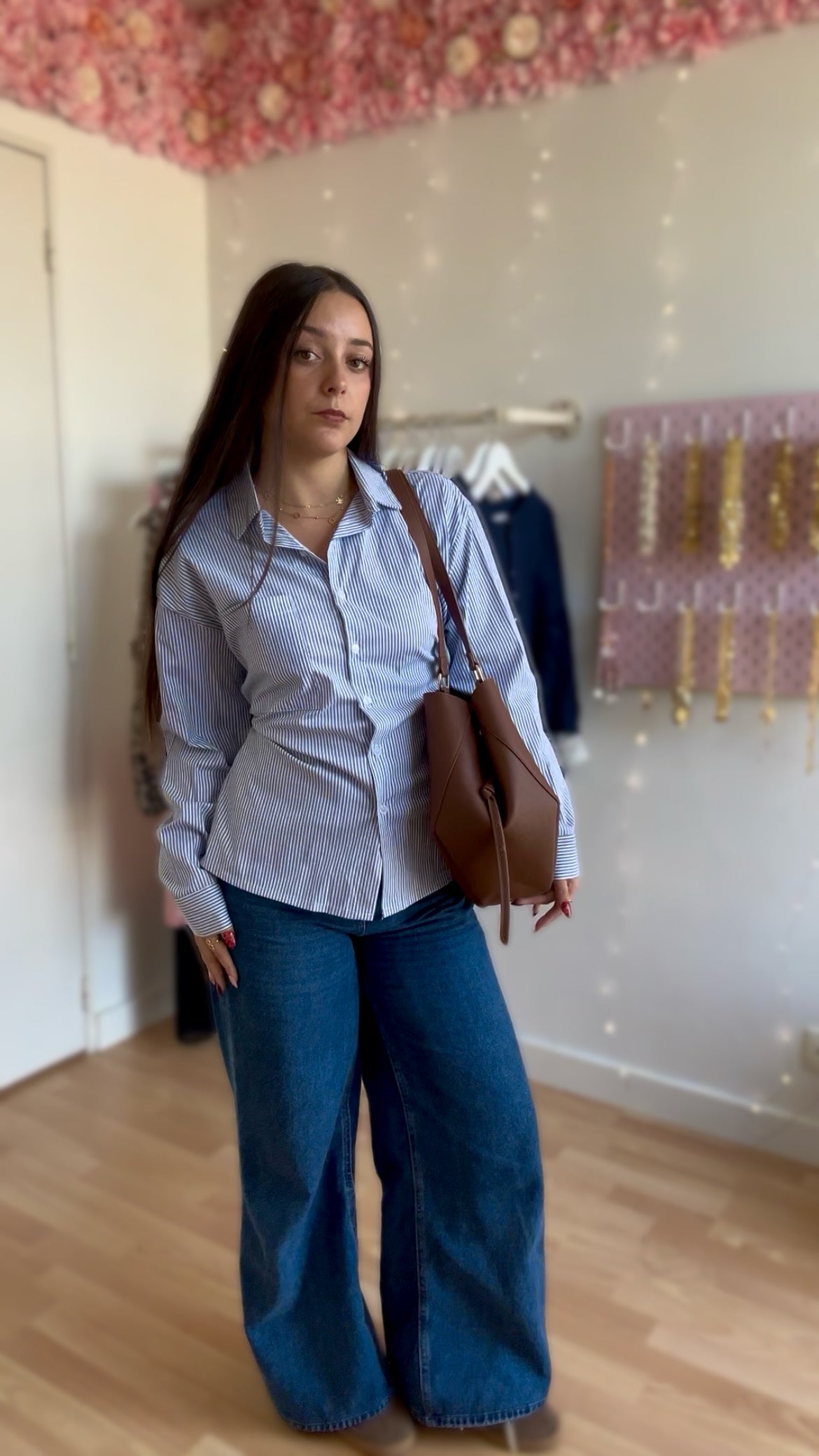 Chemise cintrée Sarah Bleu rayée
