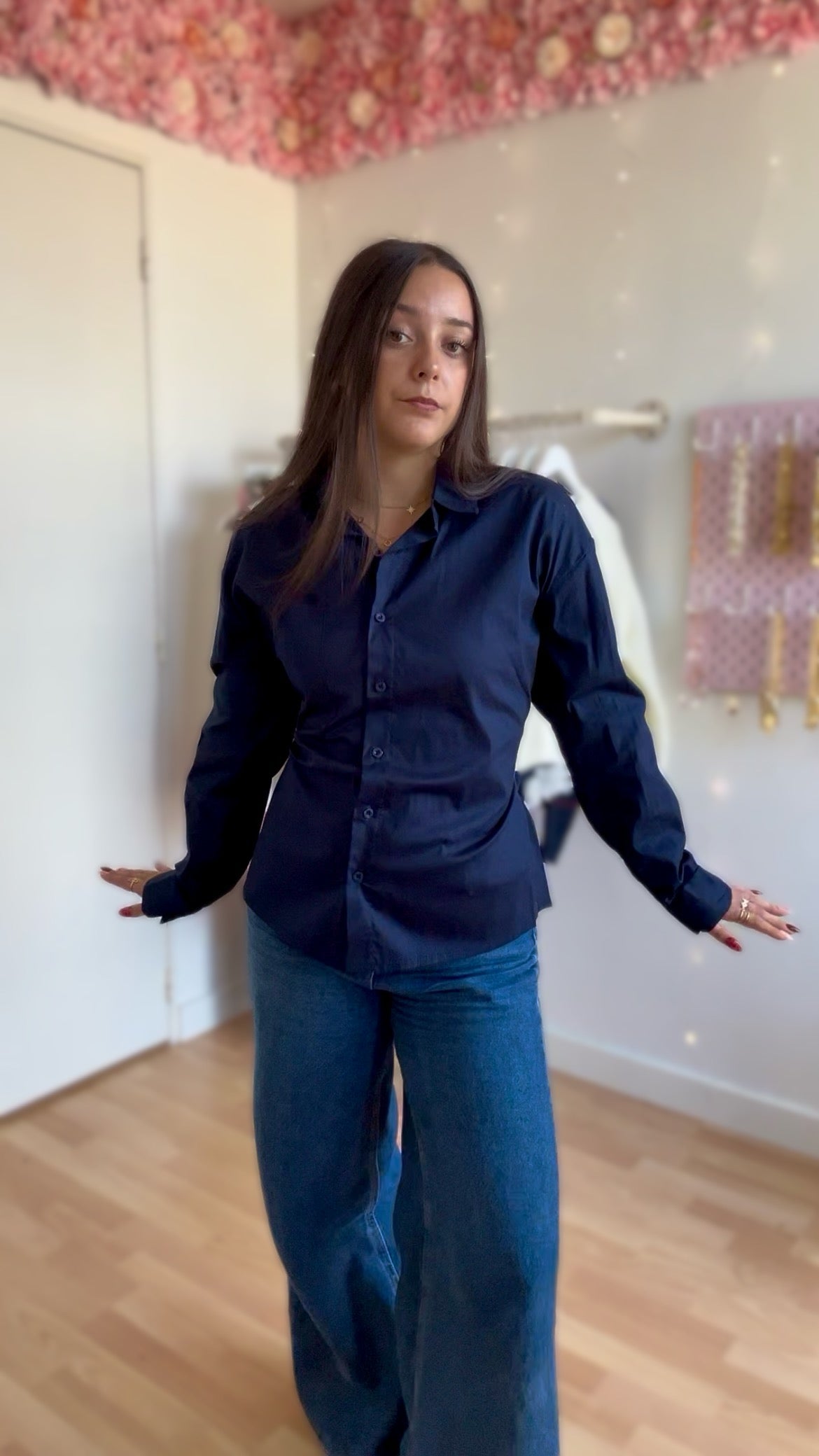 Chemise cintrée Sarah Bleu marine