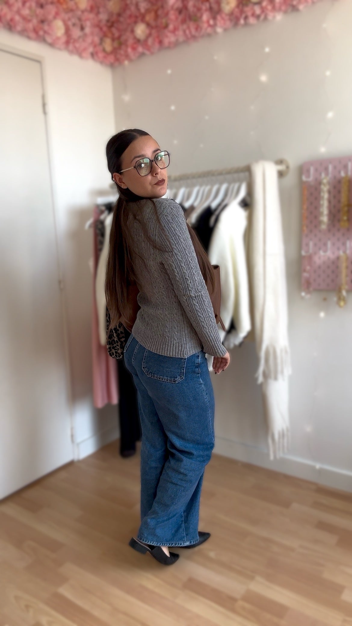 Pull tressé Stella Gris