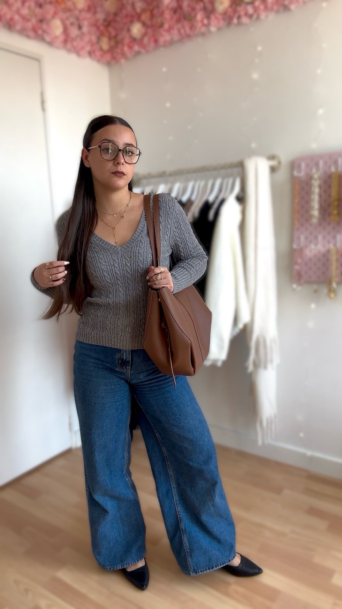 Pull tressé Stella Gris