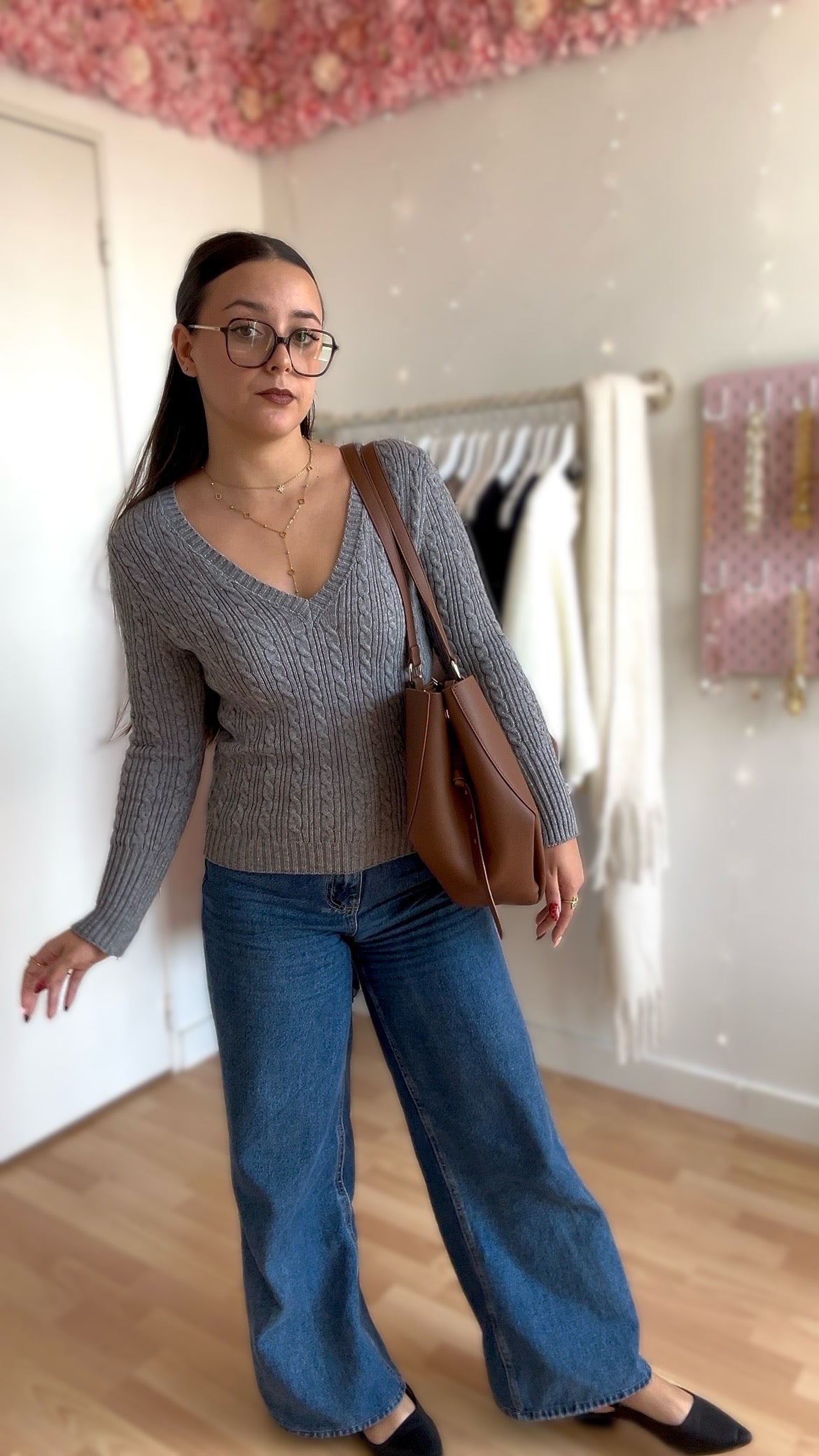 Pull tressé Stella Gris